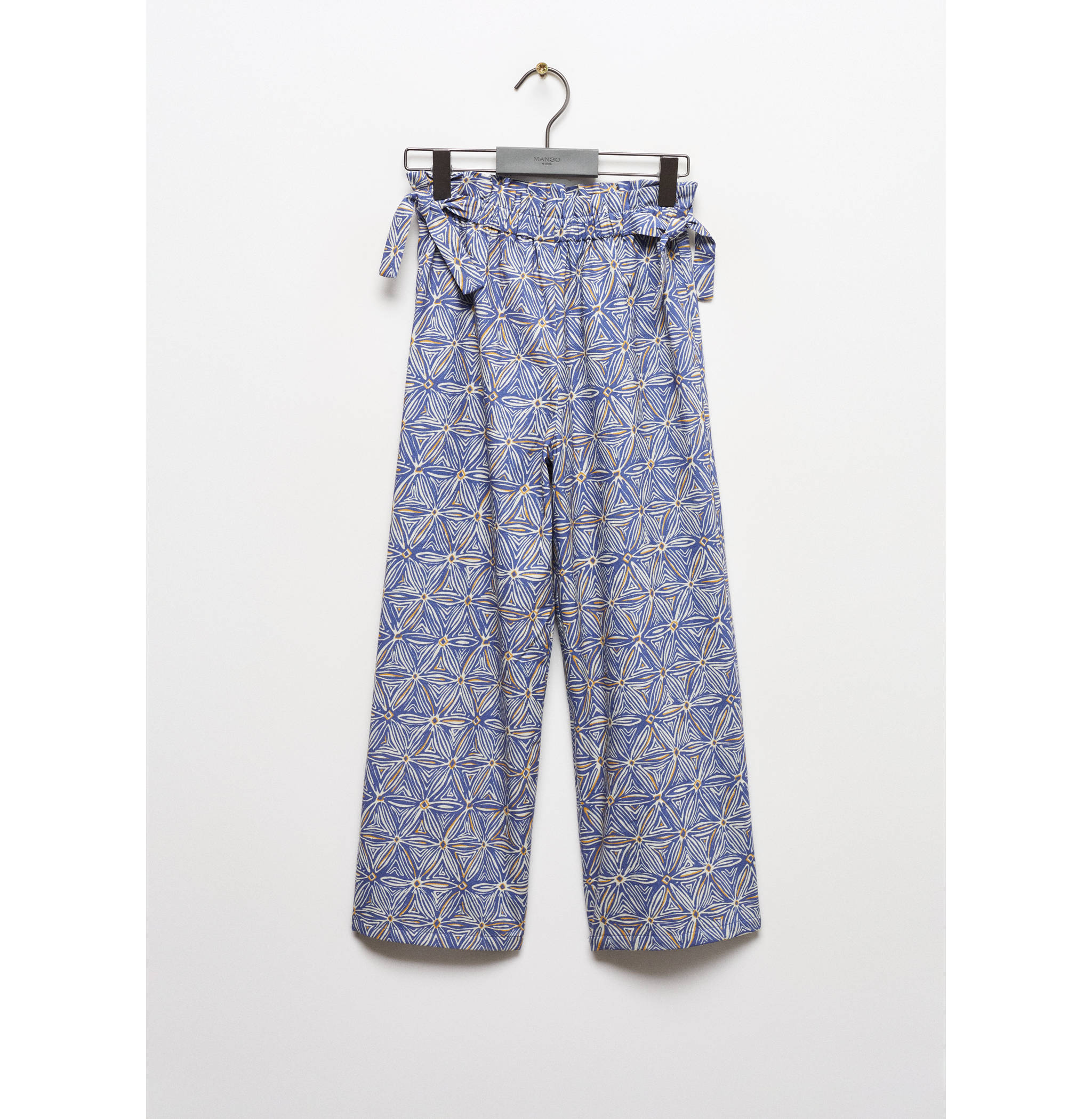 Gemusterte Hose mit Schleifen - Artikel ohne Model