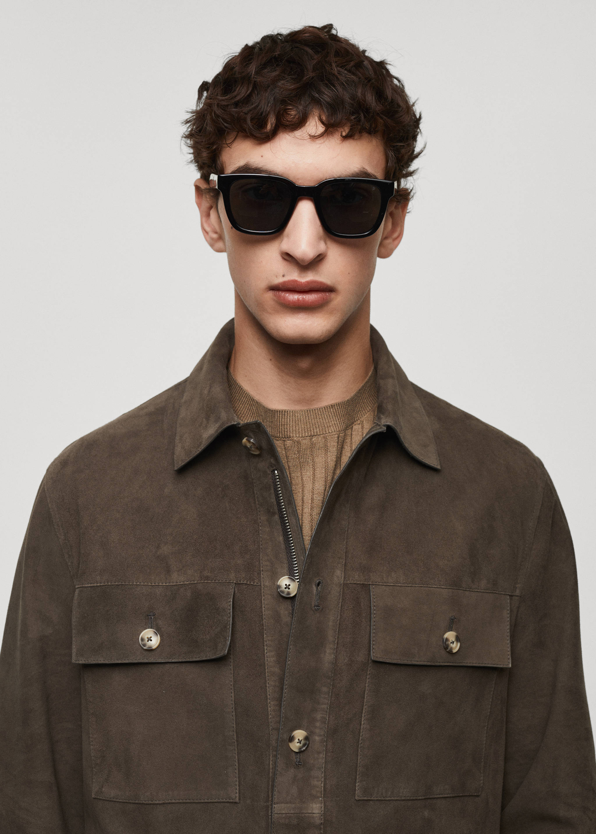 Suede jacket with pockets - Details of the article 1