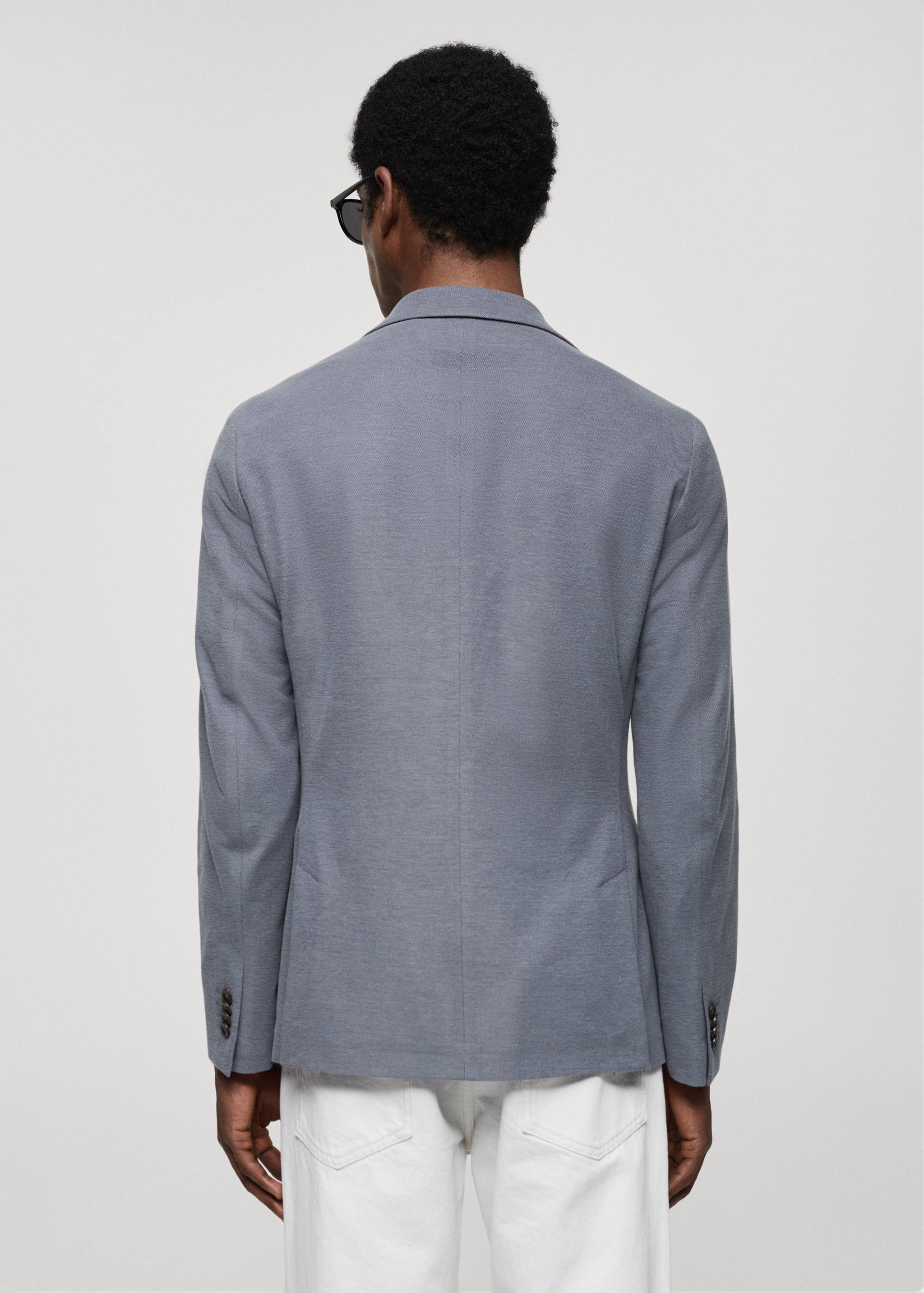Structured slim fit cotton blazer - Reverse of the article