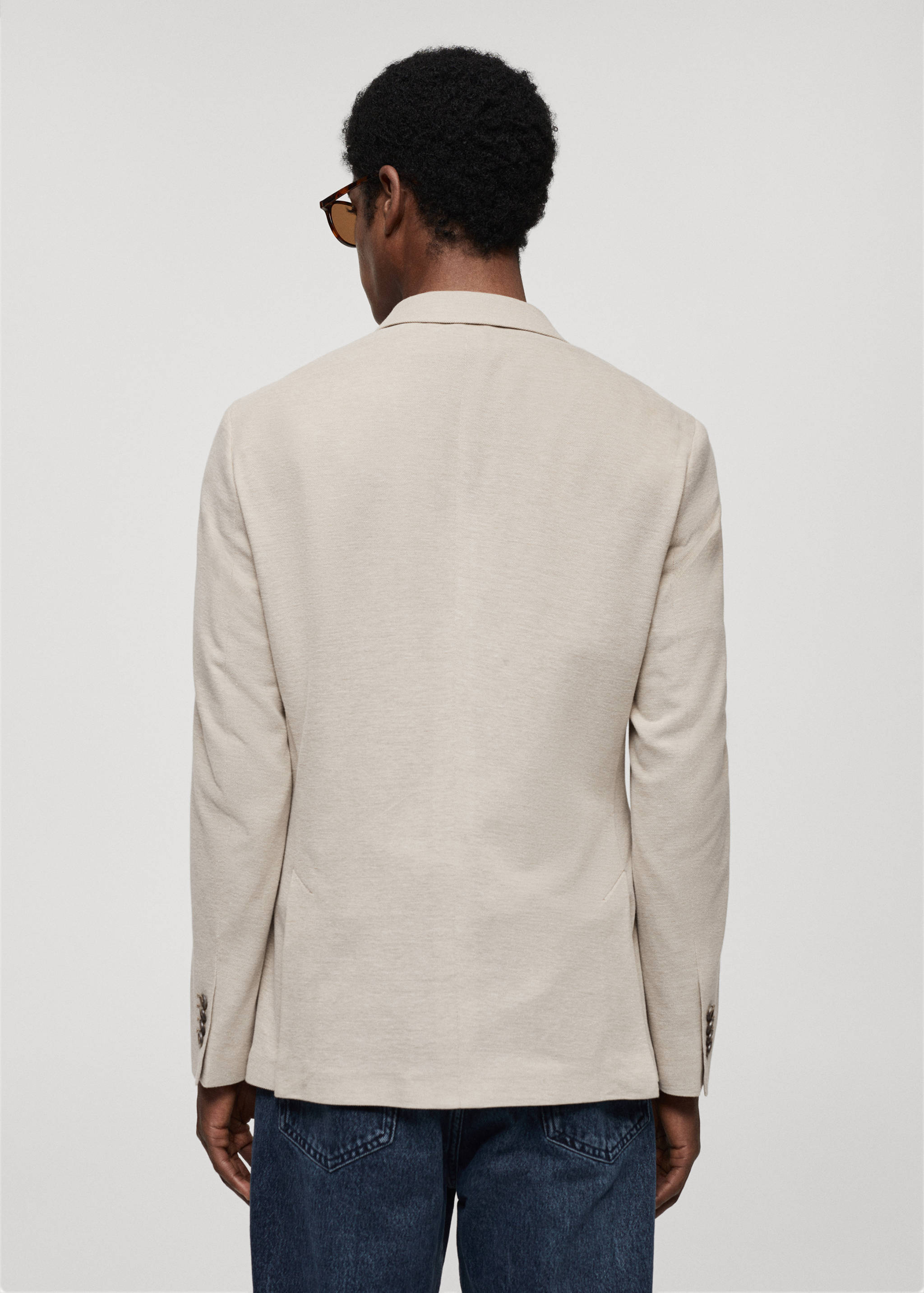 Structured slim fit cotton blazer - Reverse of the article