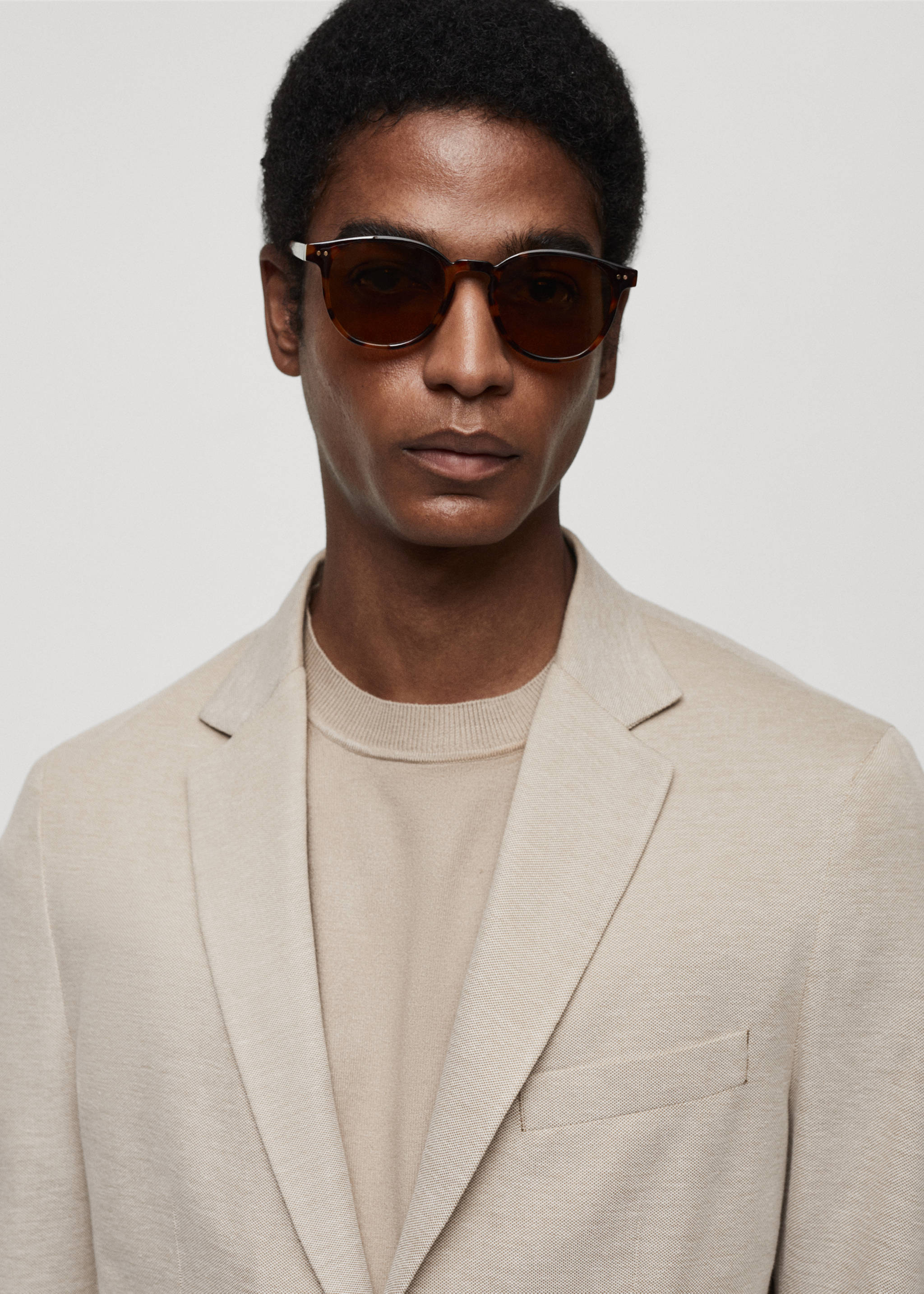 Structured slim fit cotton blazer - Details of the article 1