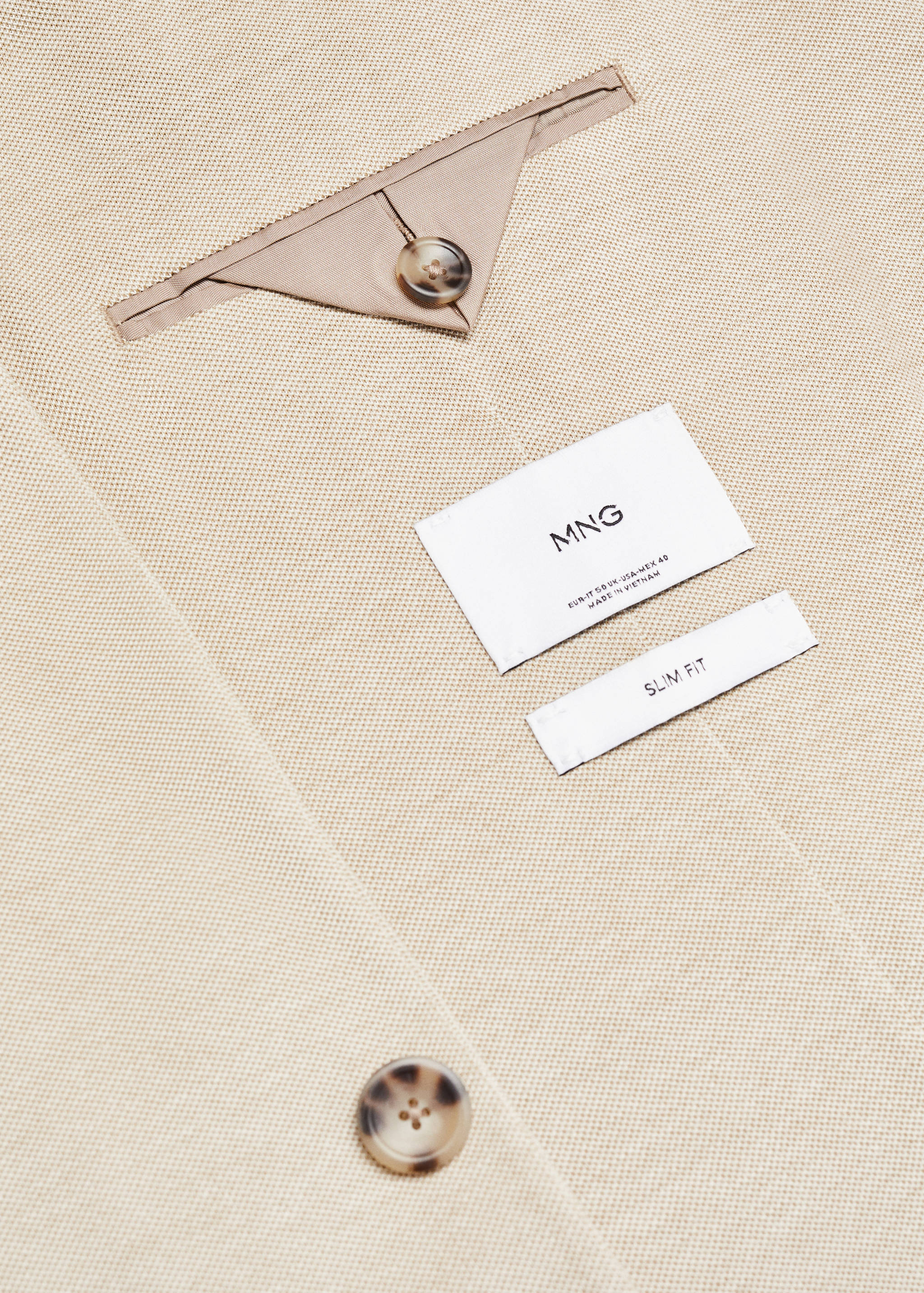 Structured slim fit cotton blazer - Details of the article 8