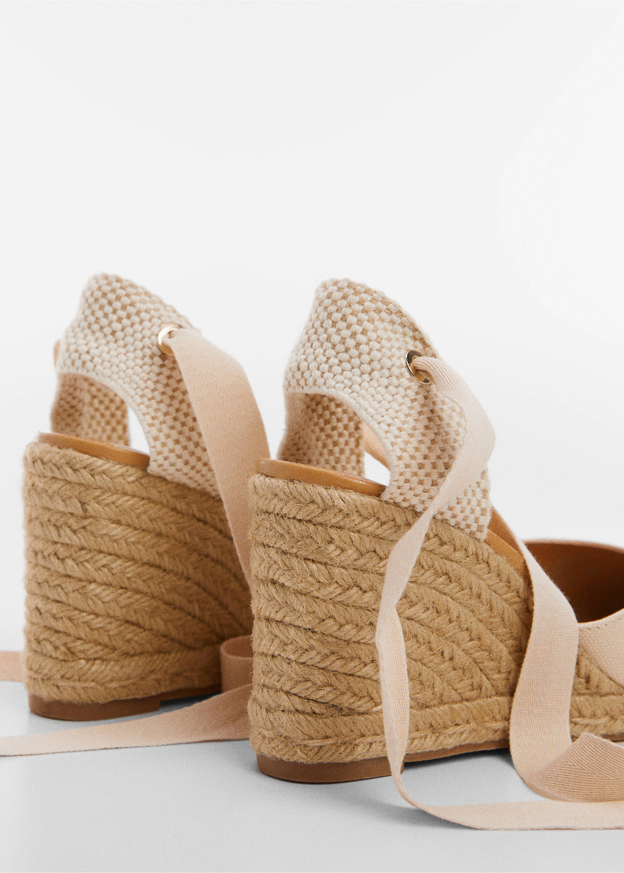 Lace-up espadrilles - Details of the article 1, Beige. Ref: 67086317-00.