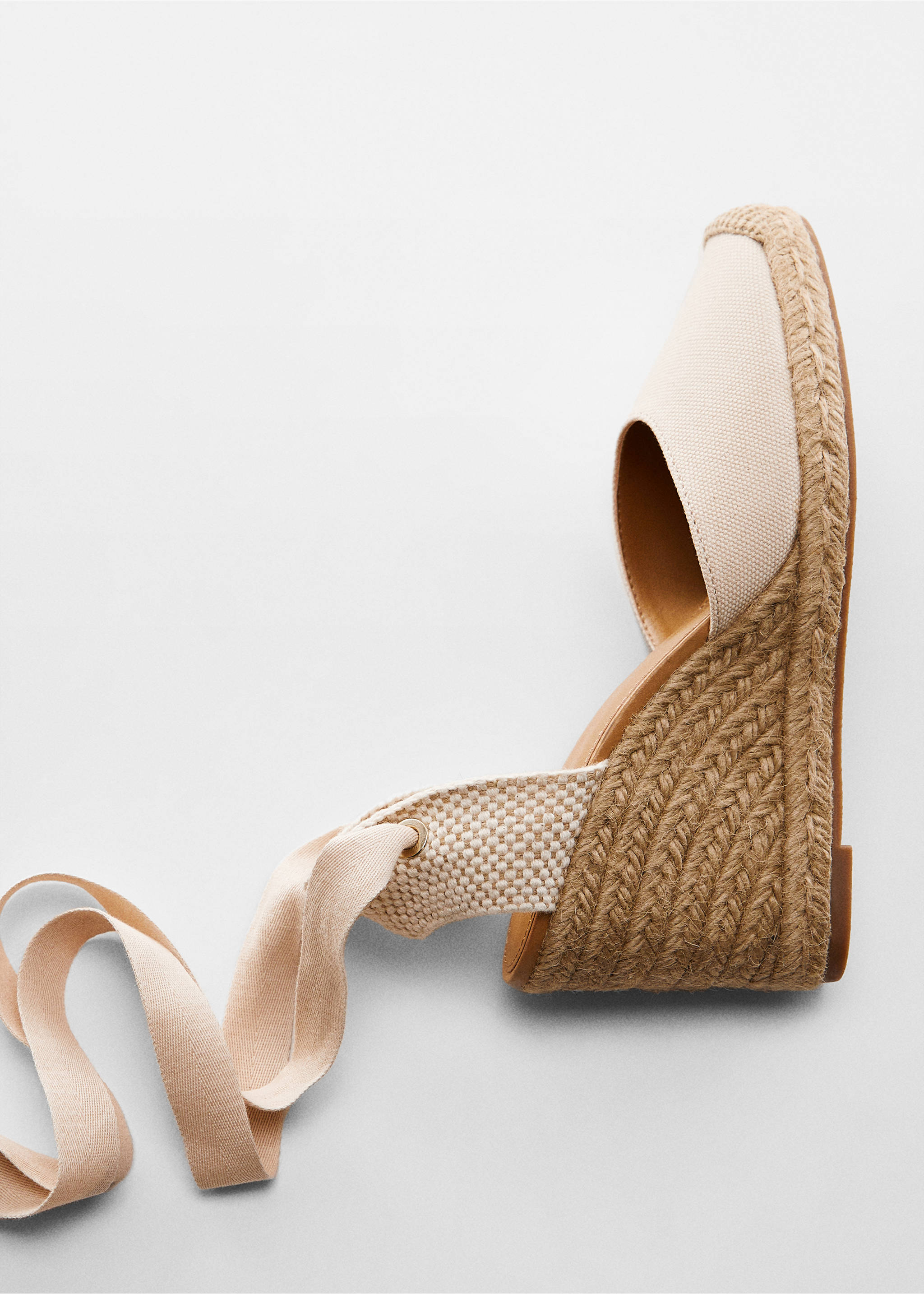 Lace-up espadrilles - Details of the article 5, Beige. Ref: 67086317-00.