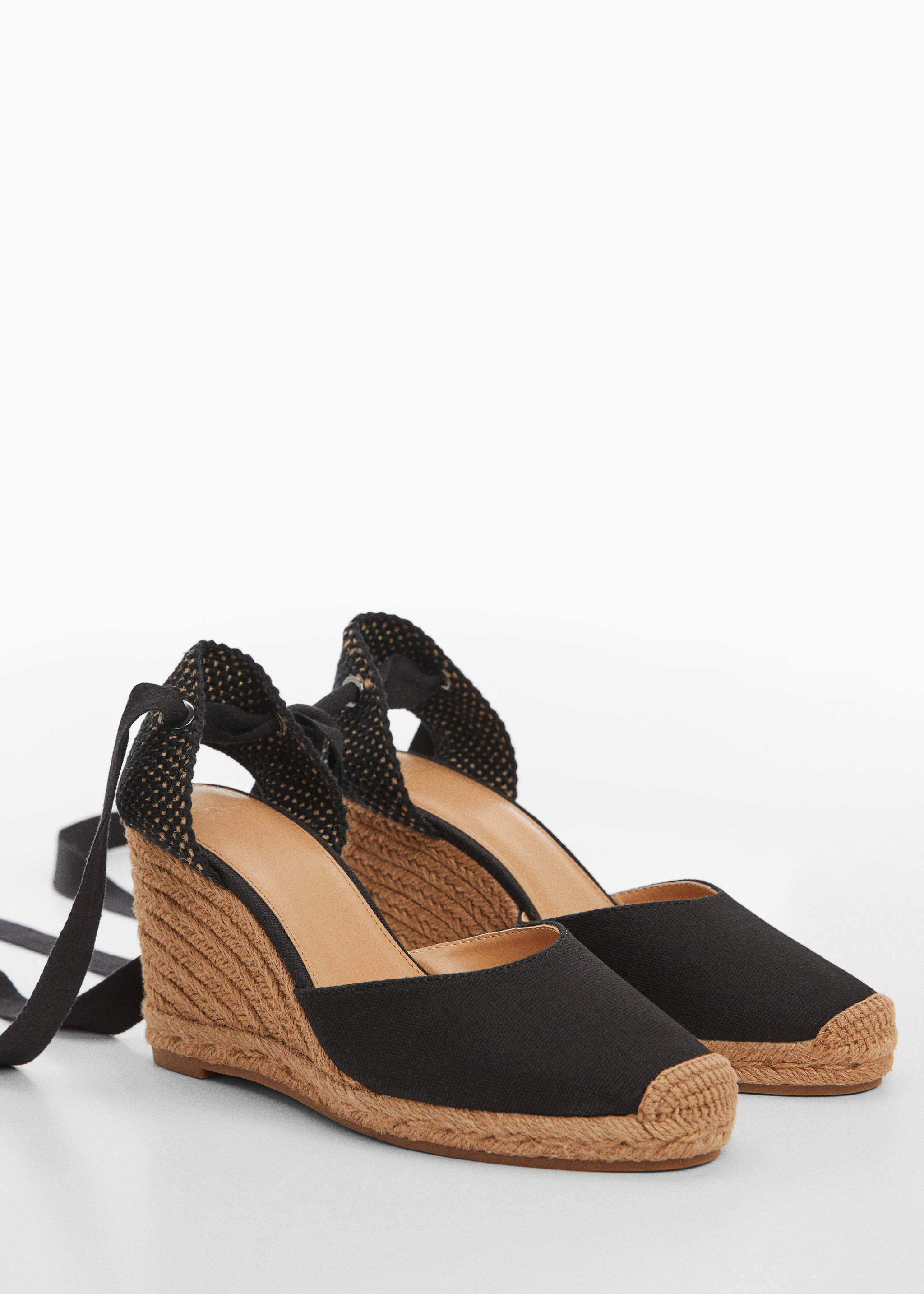 Lace-up espadrilles - Medium plane, Black. Ref: 67086317-00.