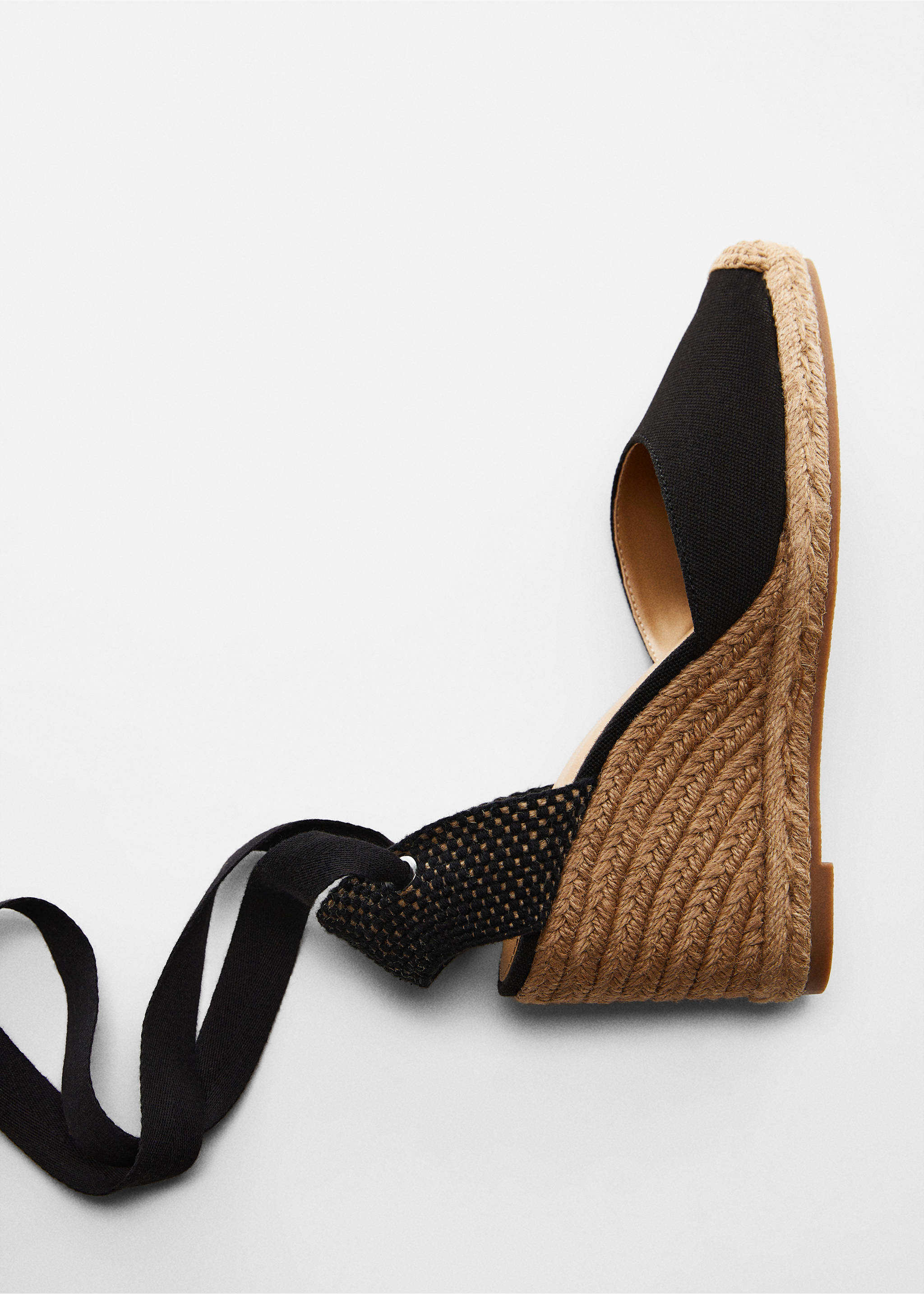 Lace-up espadrilles - Details of the article 5, Black. Ref: 67086317-00.