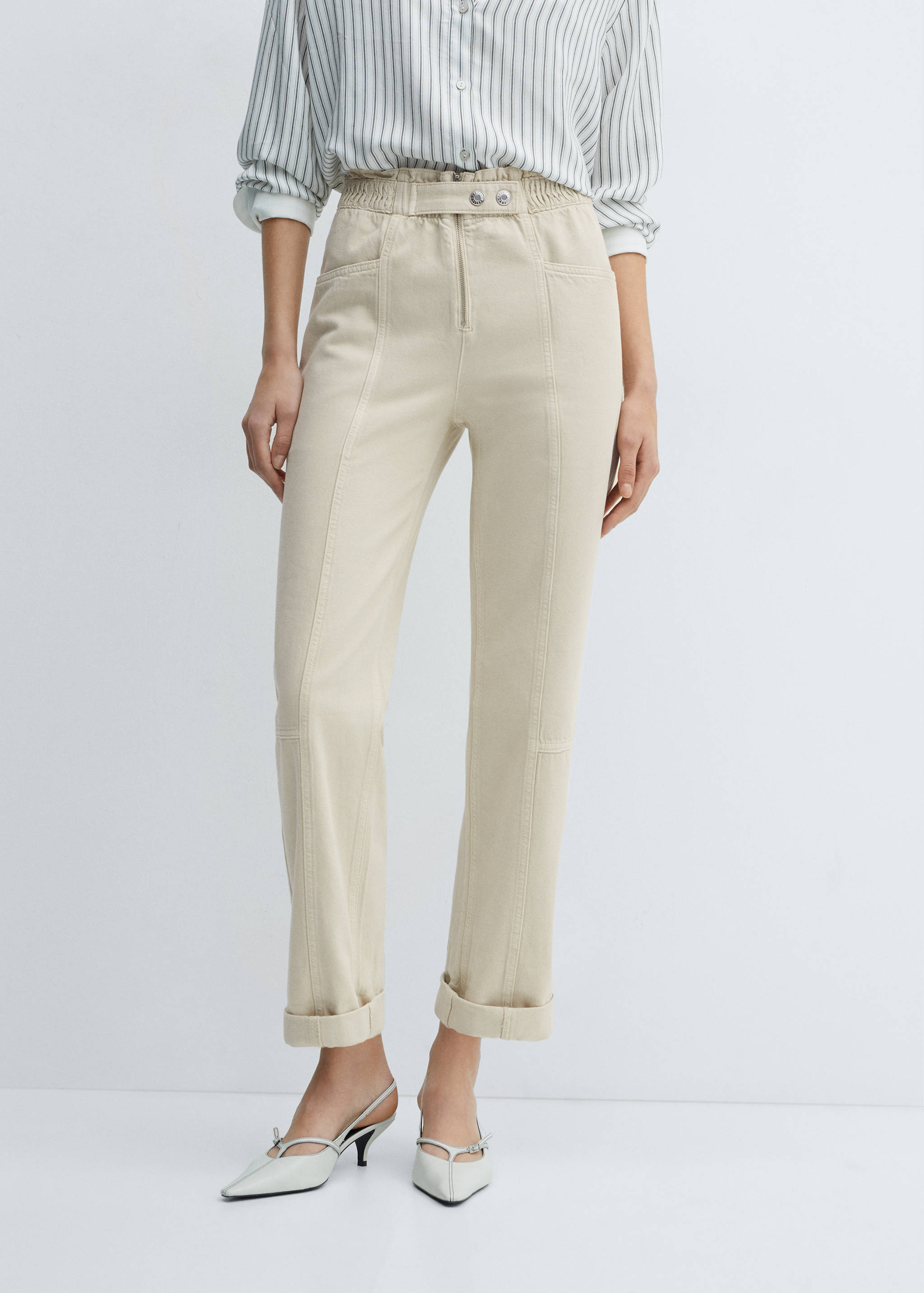 Slouchy jeans with elastic waist - Medium plane