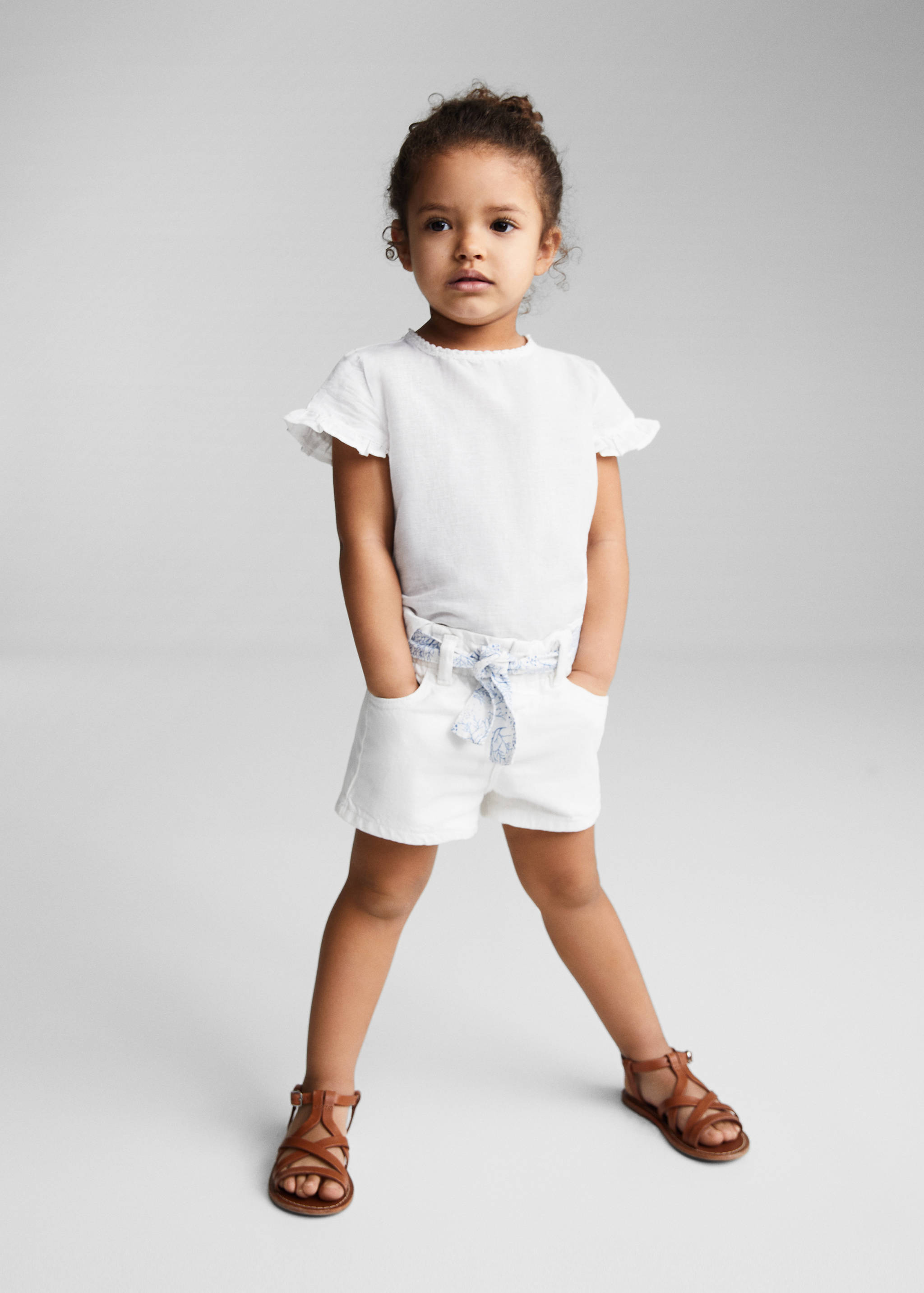 Short denim paperbag - Plano general