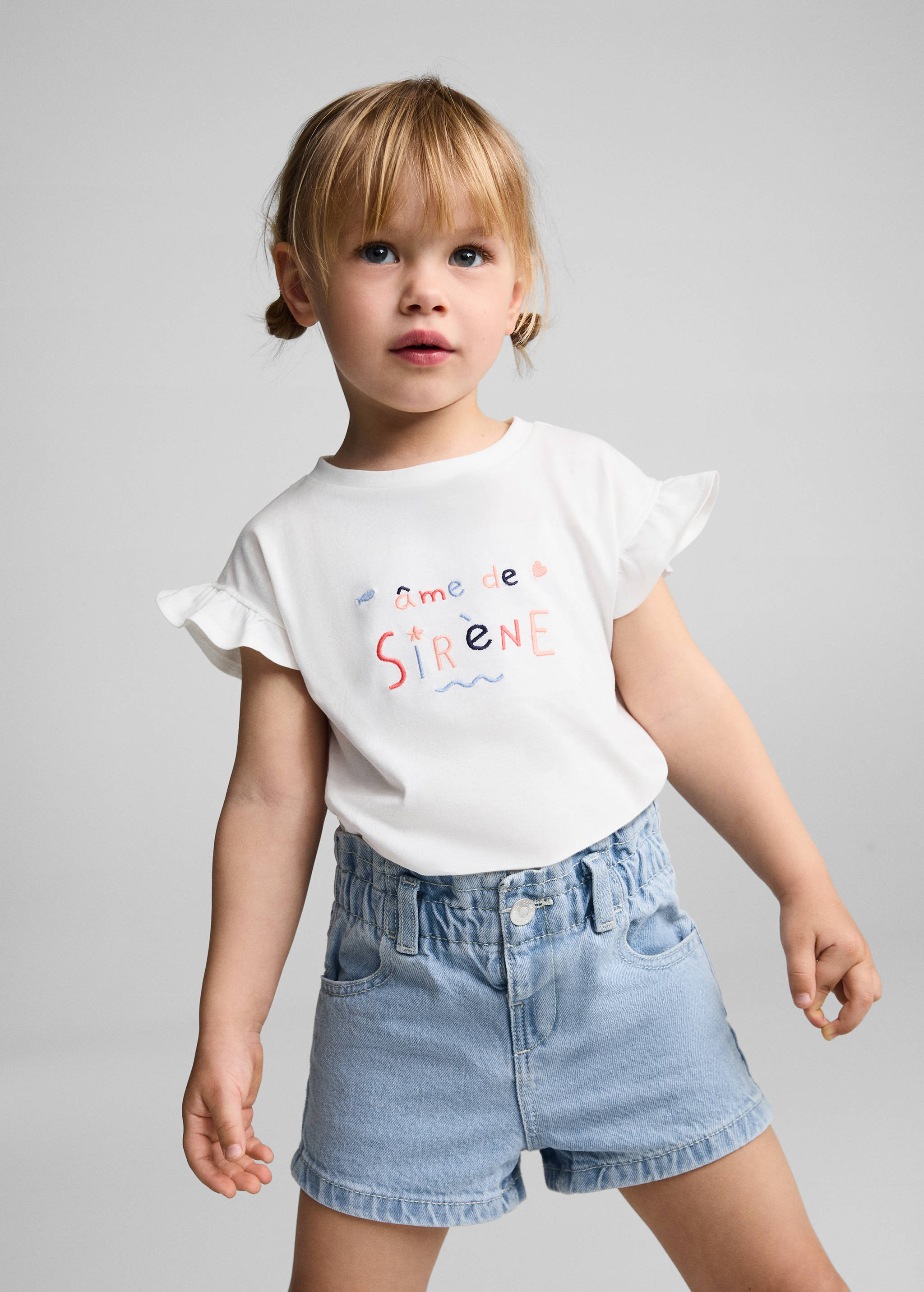 Short denim paperbag - Plano medio