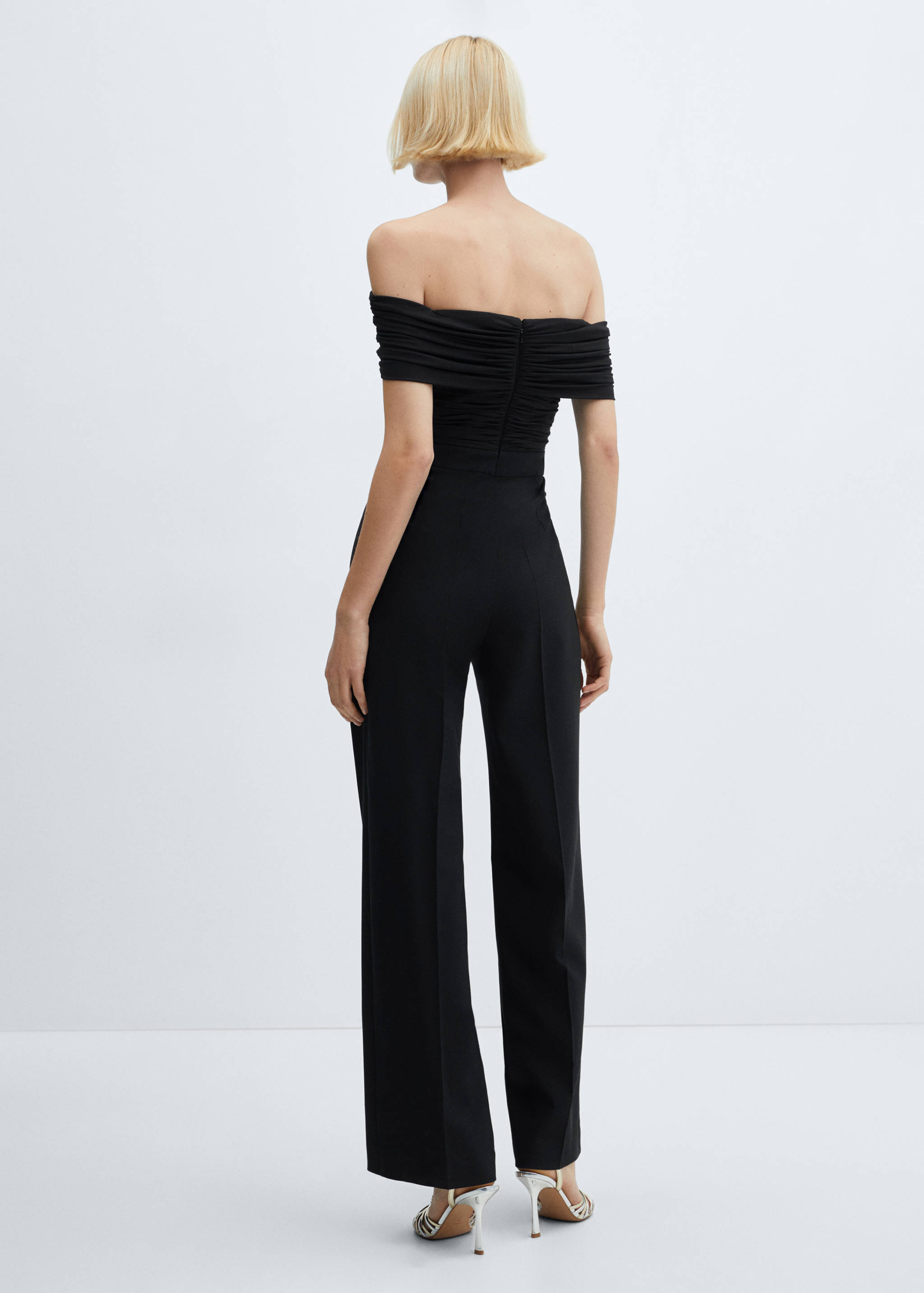 Off-the-shoulder jumpsuit with gathered detail - Reverse of the article