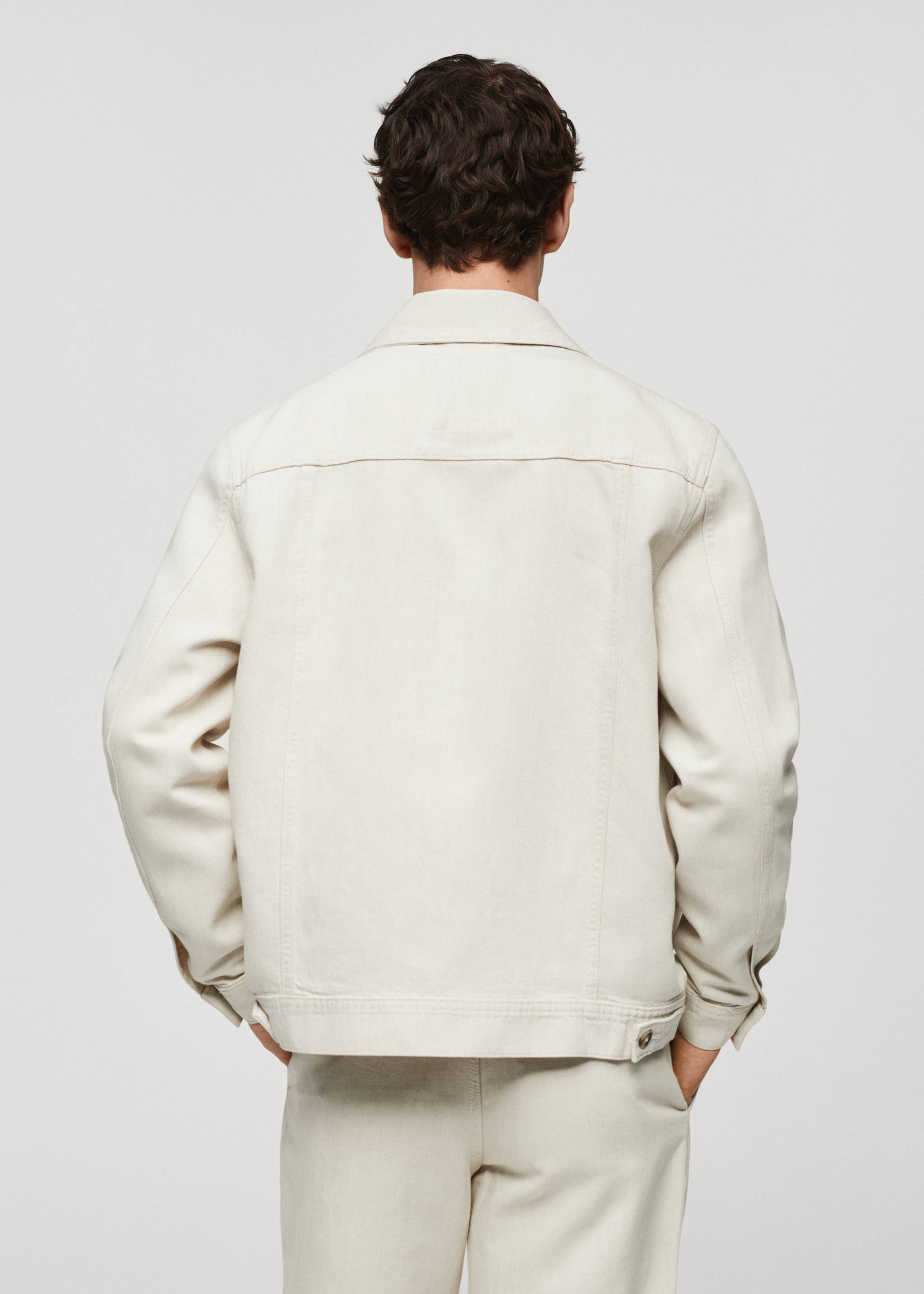 棉麻混纺口袋外套衬衫 - null