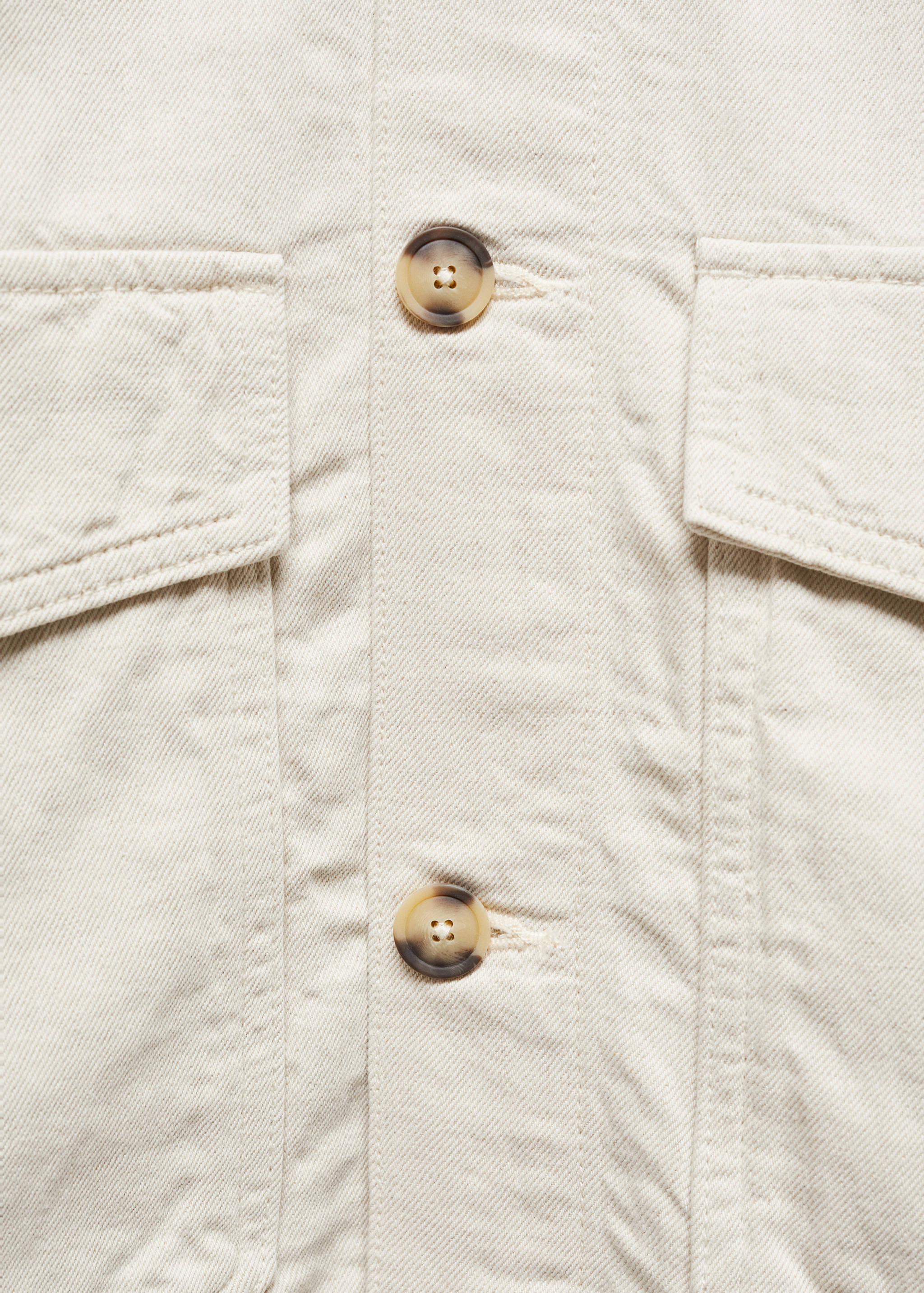 棉麻混纺口袋外套衬衫 - null