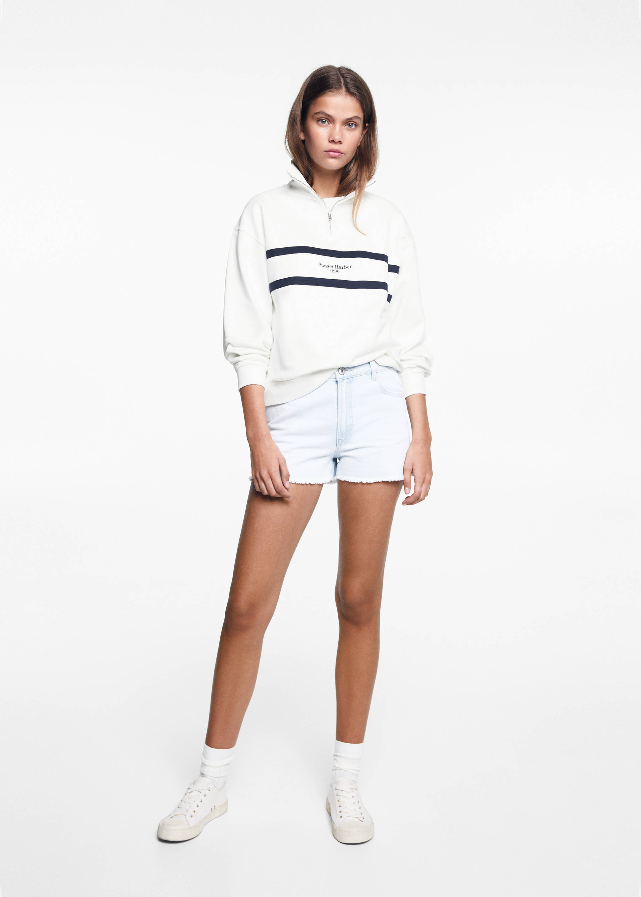 Sweat-shirt col montant zippé - Plan général