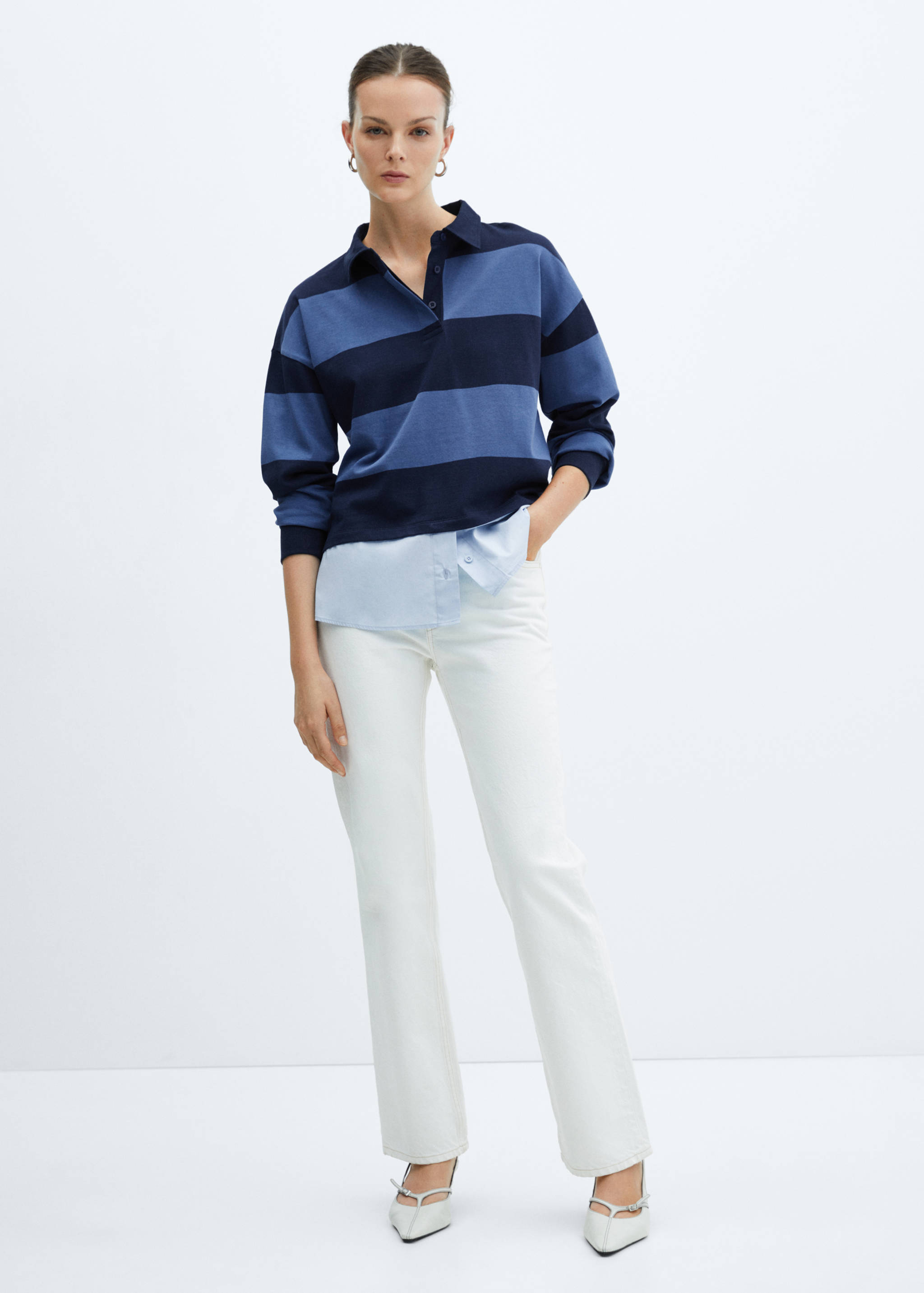 Polo rayures combiné chemise - Plan général