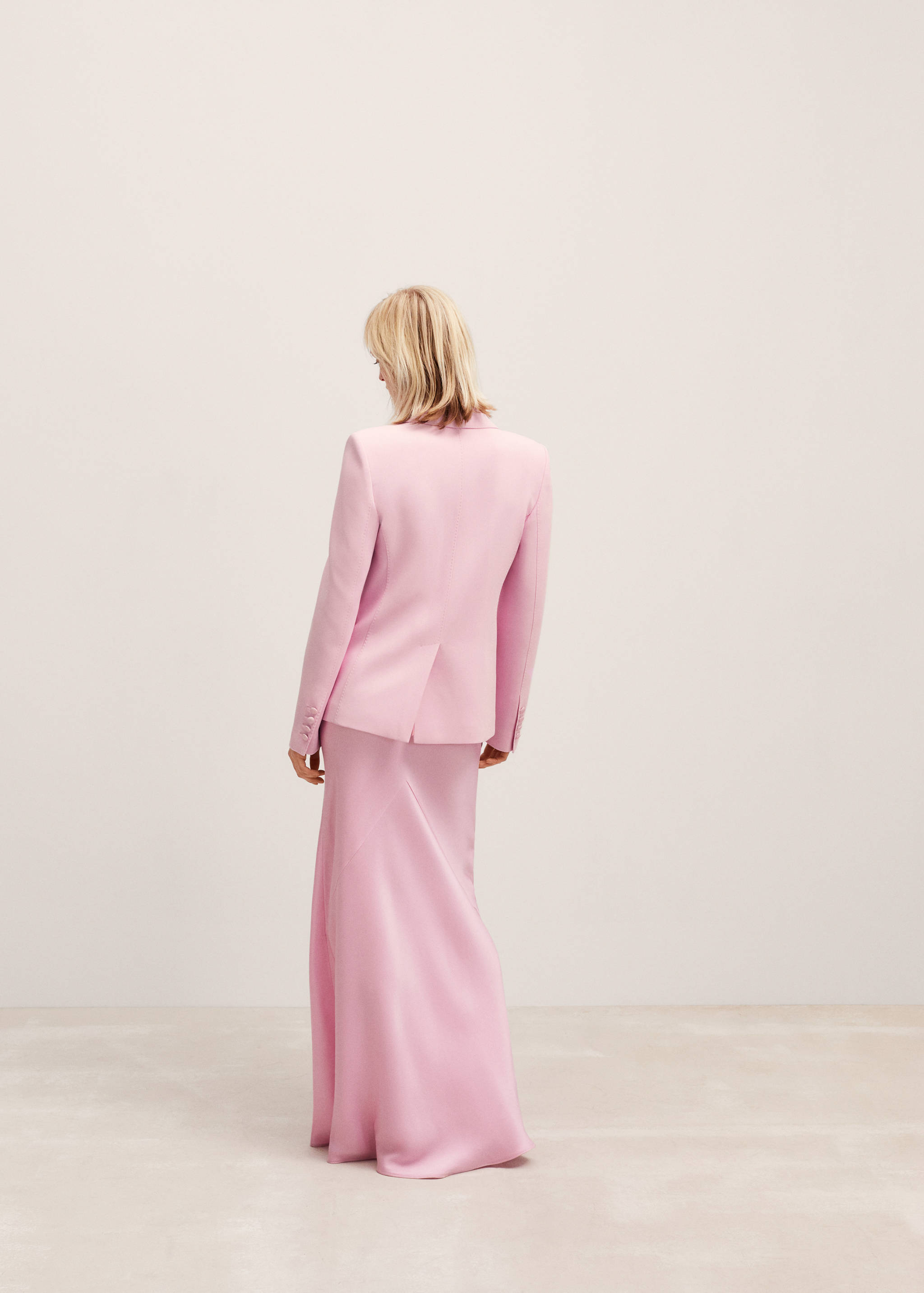 Tailored jacket with lapels and decorative stitching - Reverse of the article