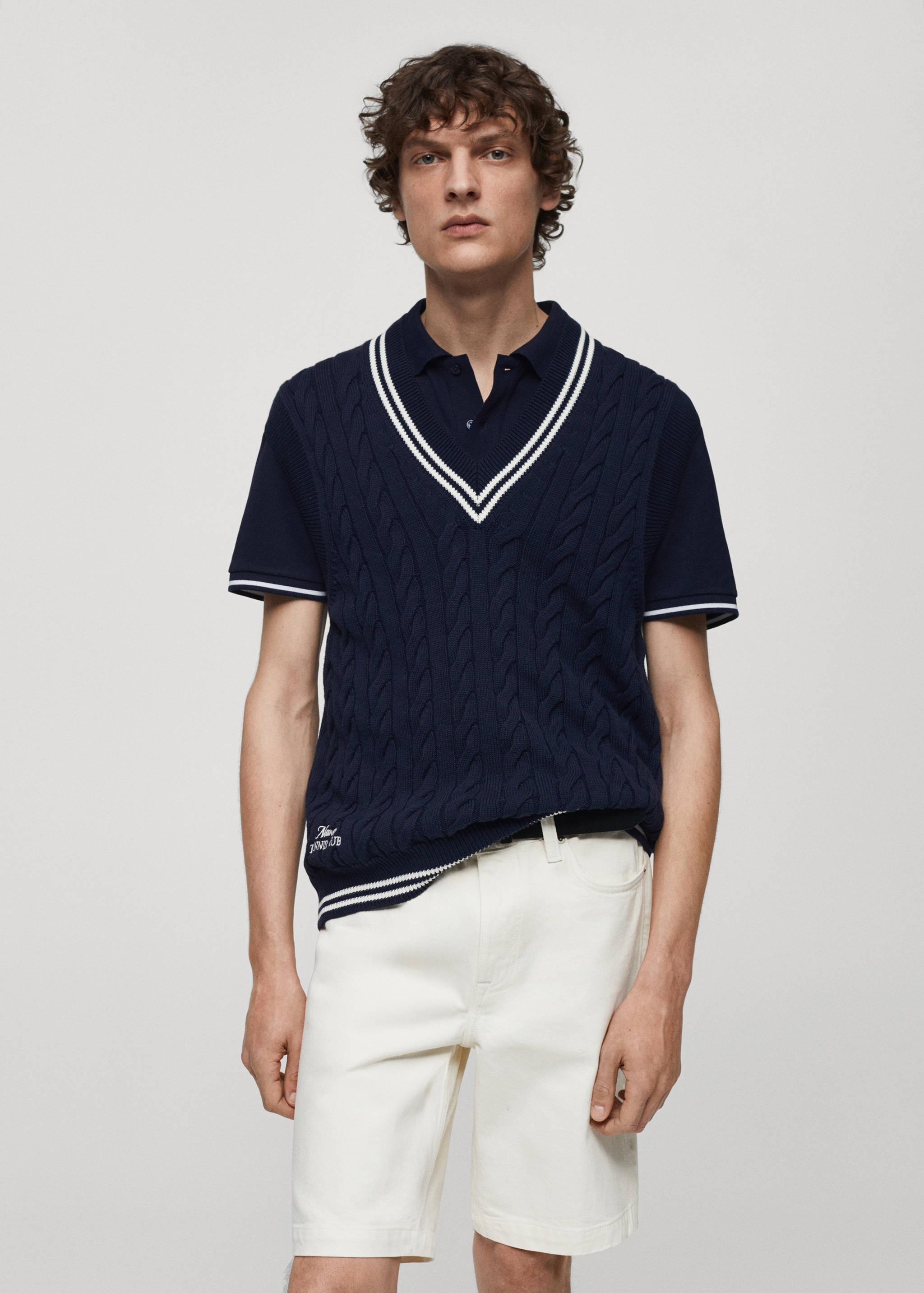 Braided-knit gilet - Medium plane