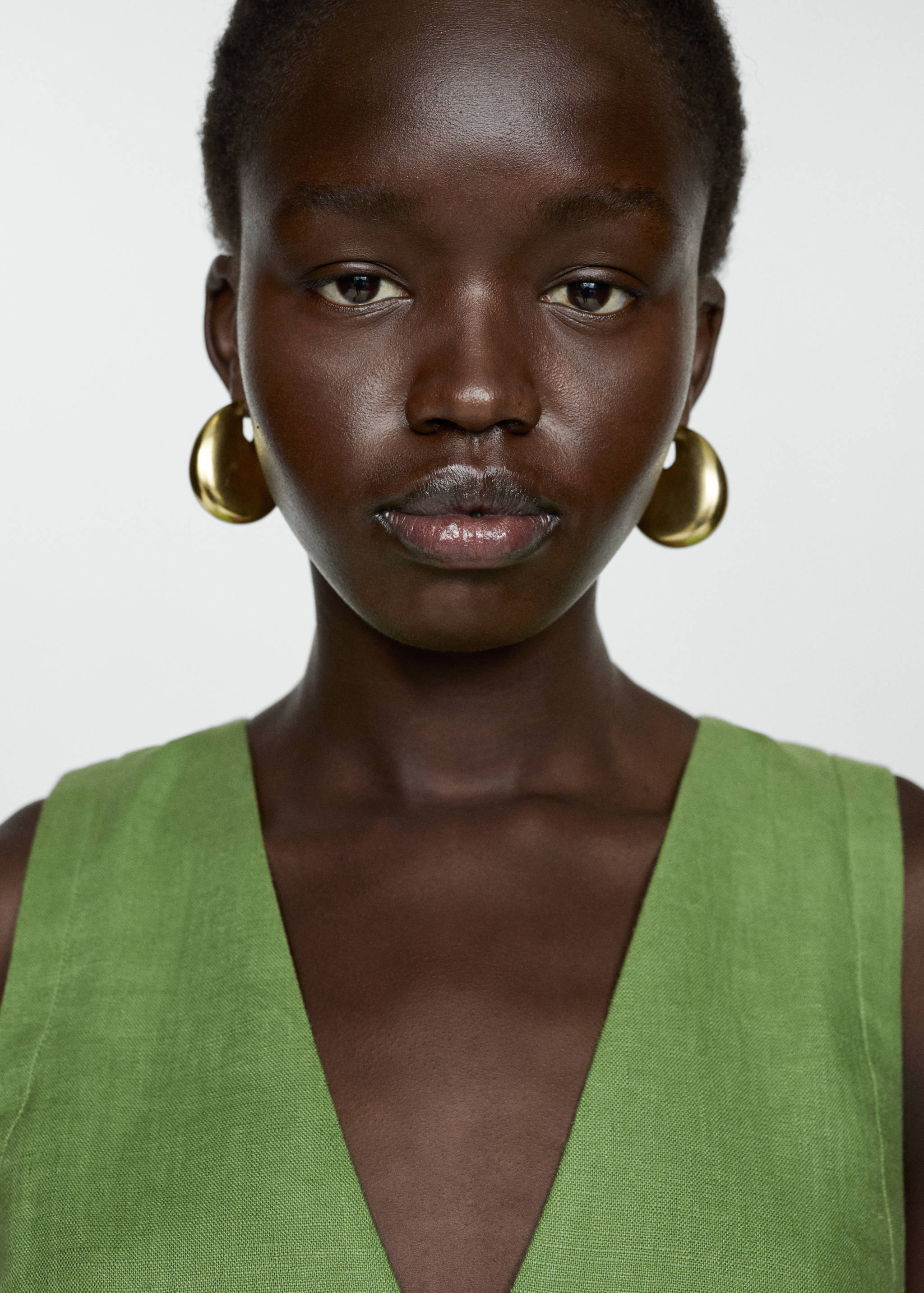 100% linen jumpsuit with belt - Details of the article 1