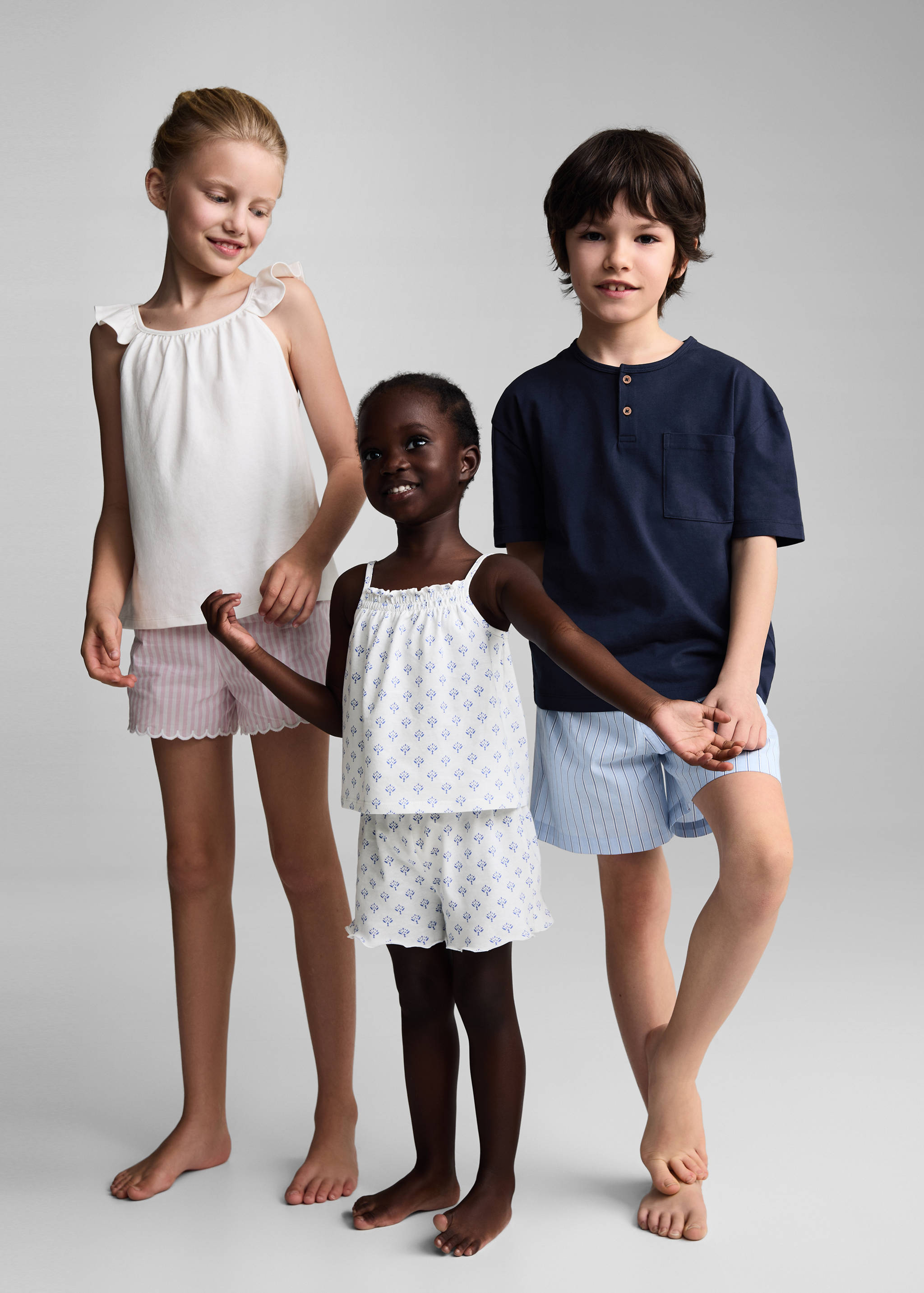 Striped cotton short pyjamas - Details of the article 1