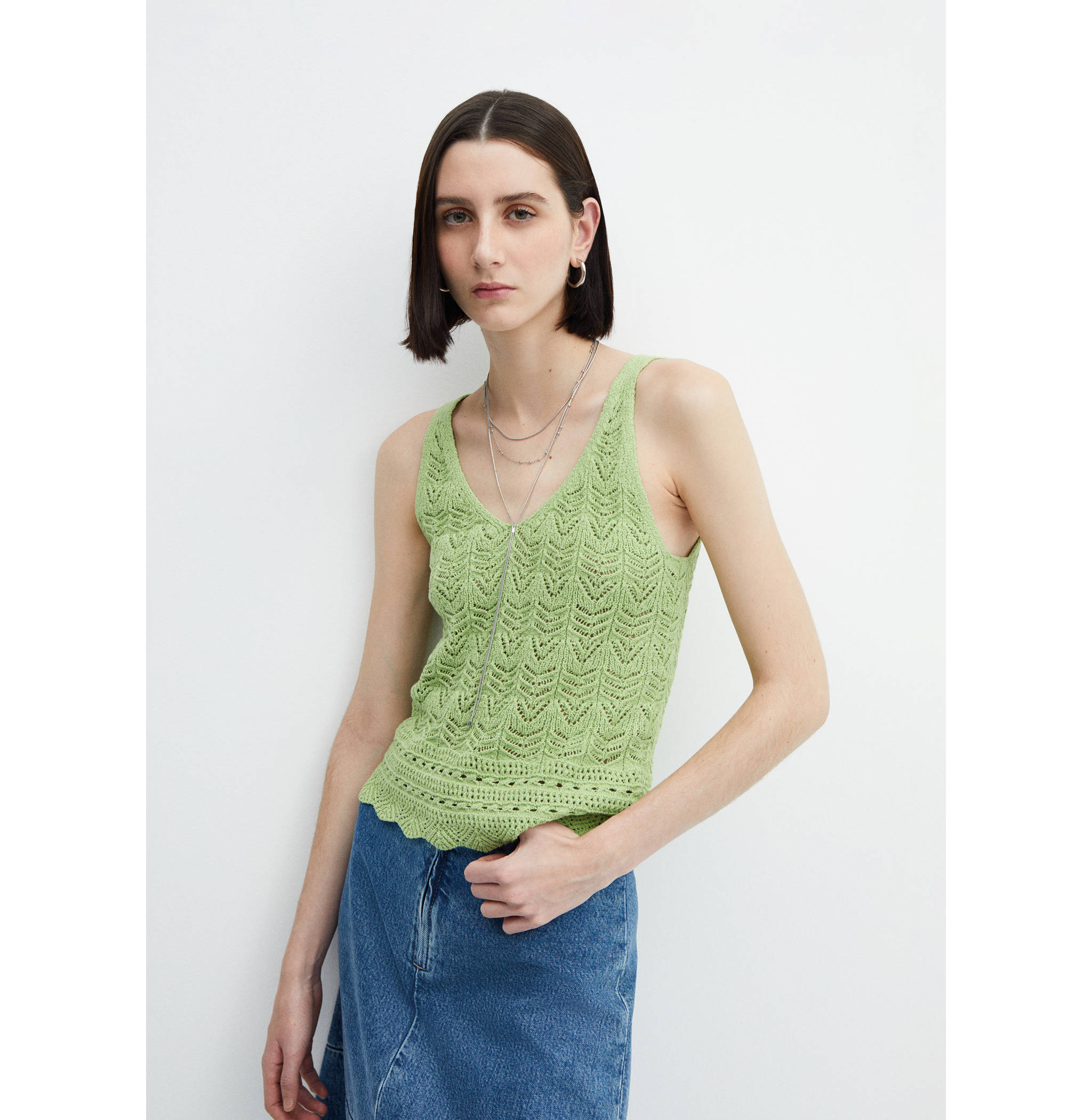 Openwork details knit top - Medium plane