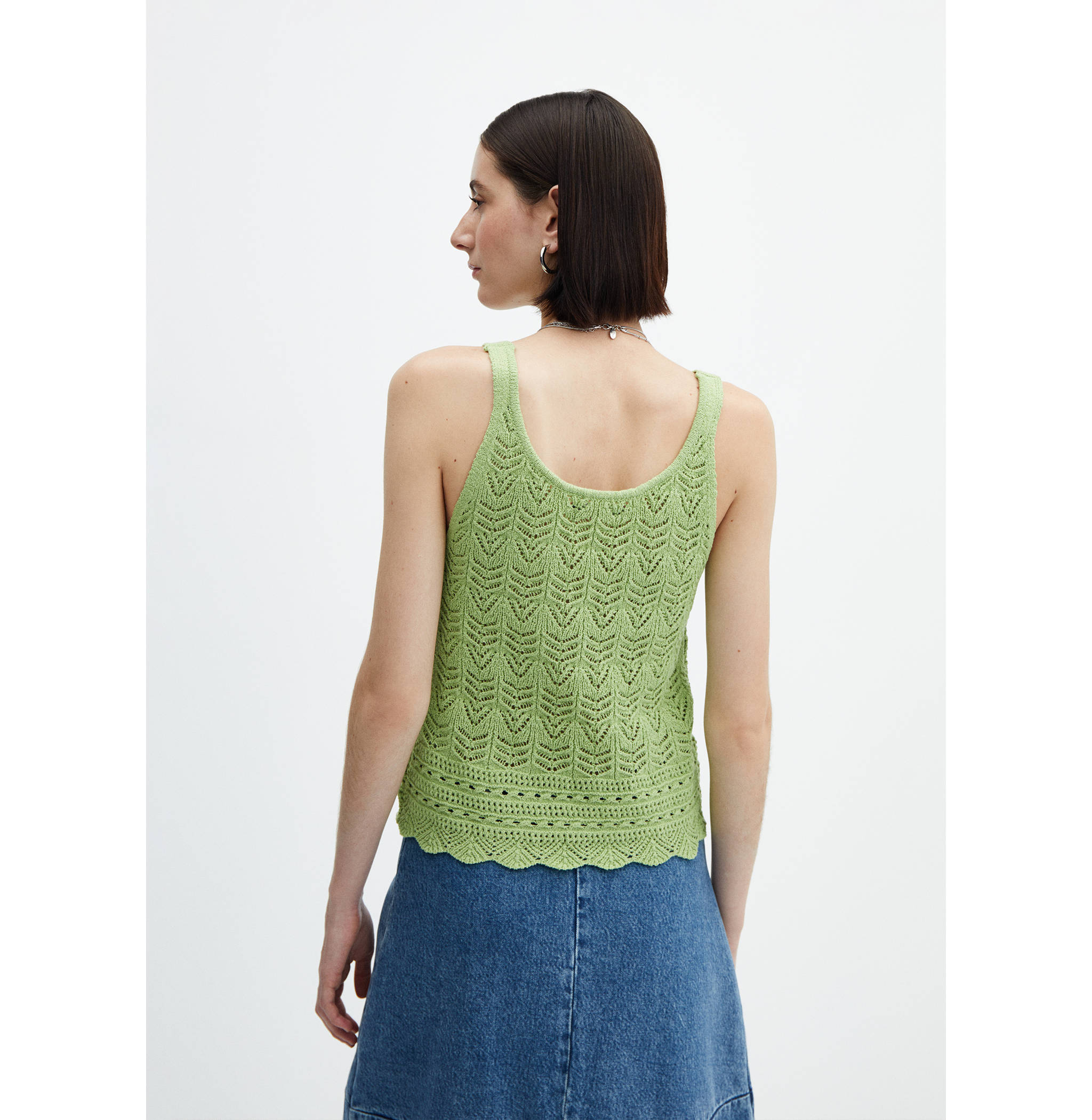 Openwork details knit top - Reverse of the article