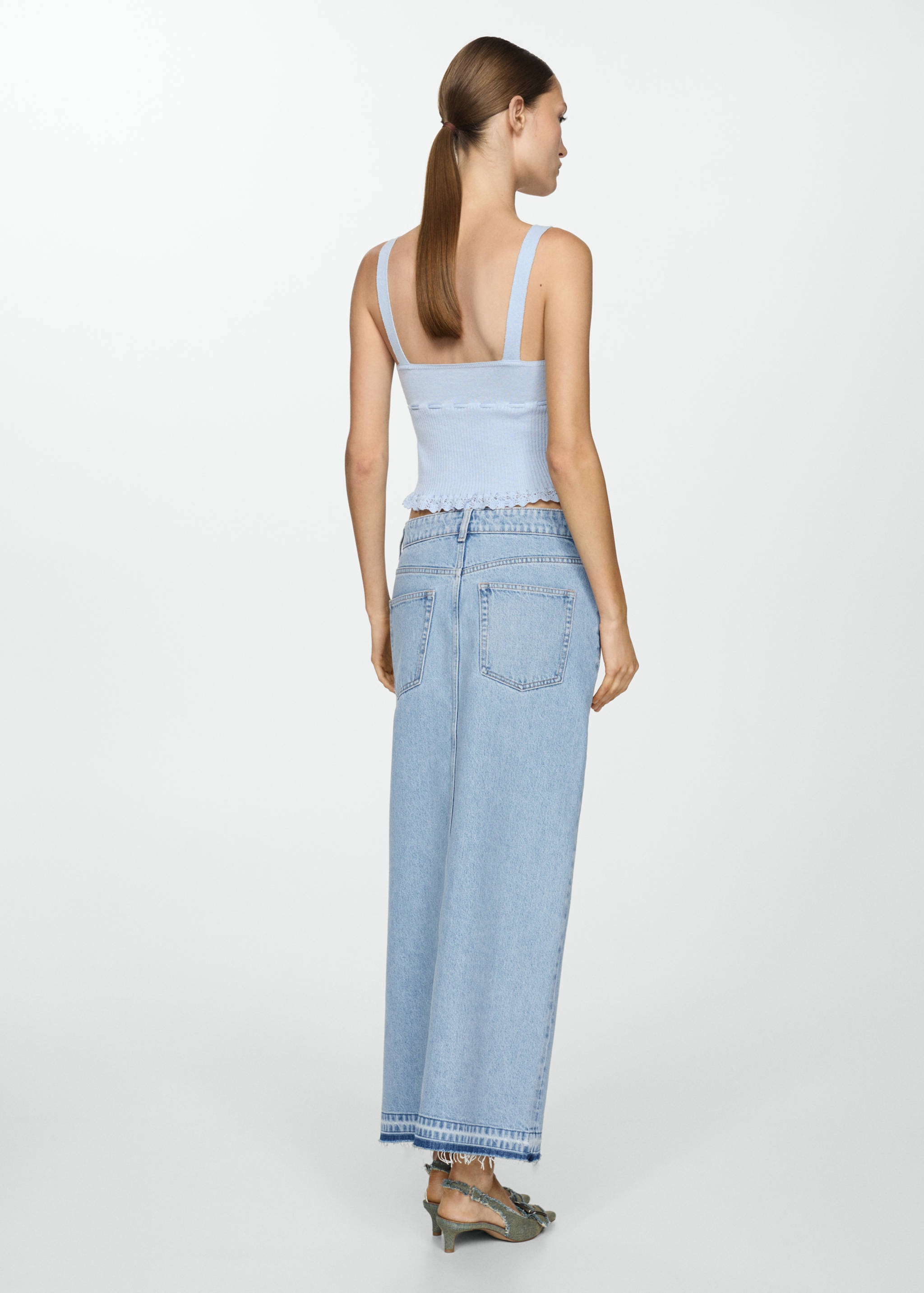 Jupe en jean bas effiloché - Verso de l’article