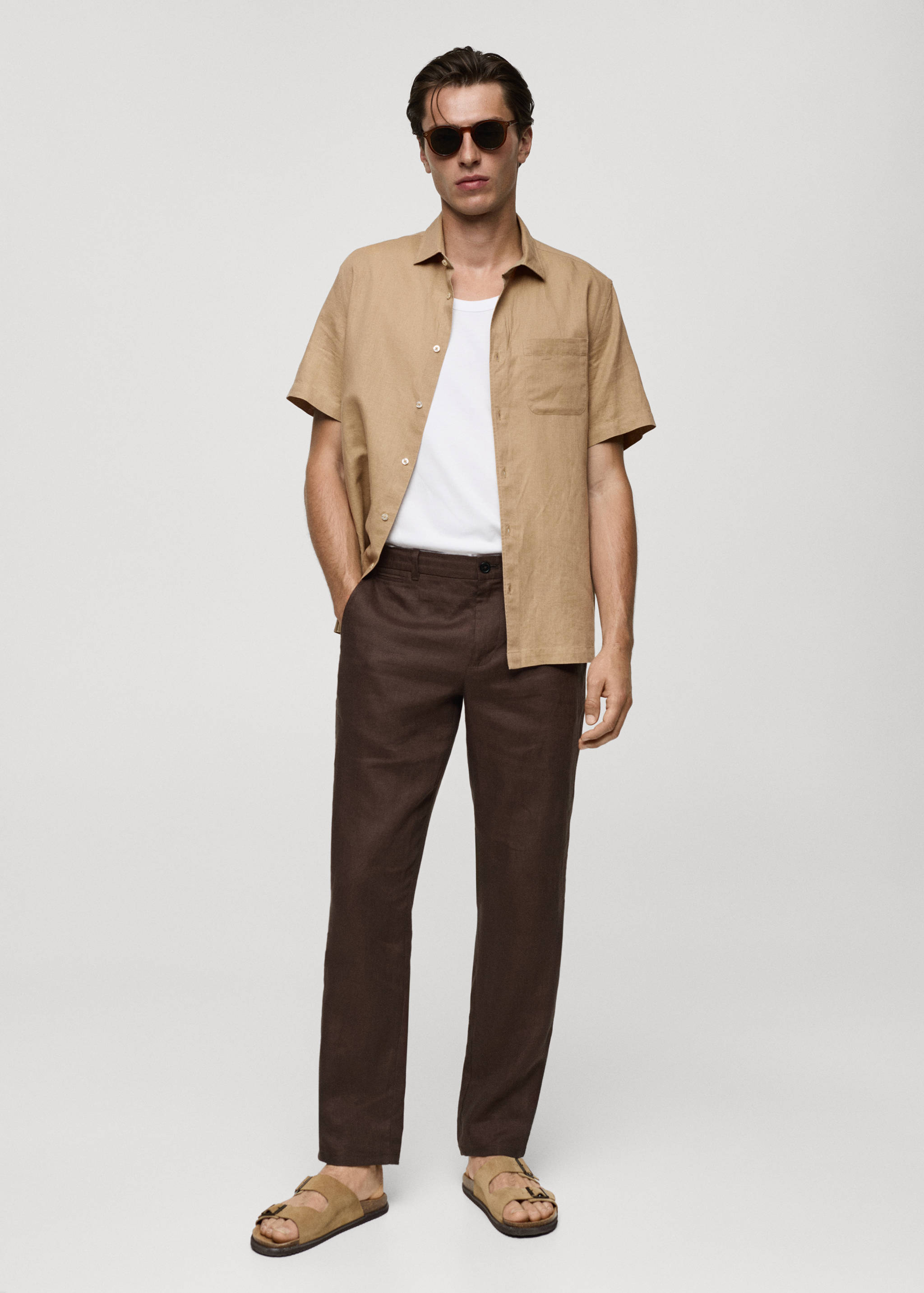 Chemise regular-fit lin poche - Plan général