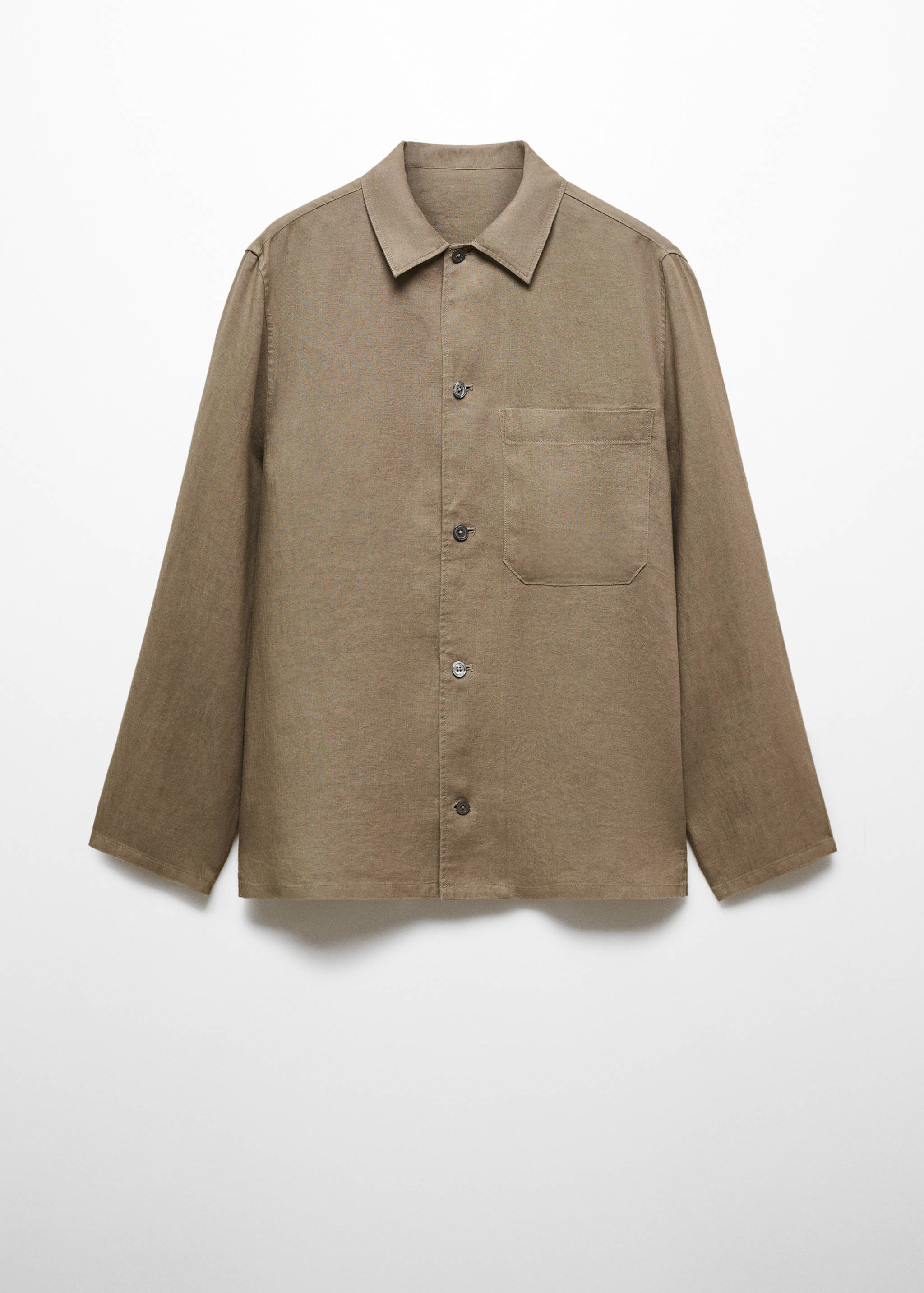 Regular-fit 100% linen overshirt - Article without model