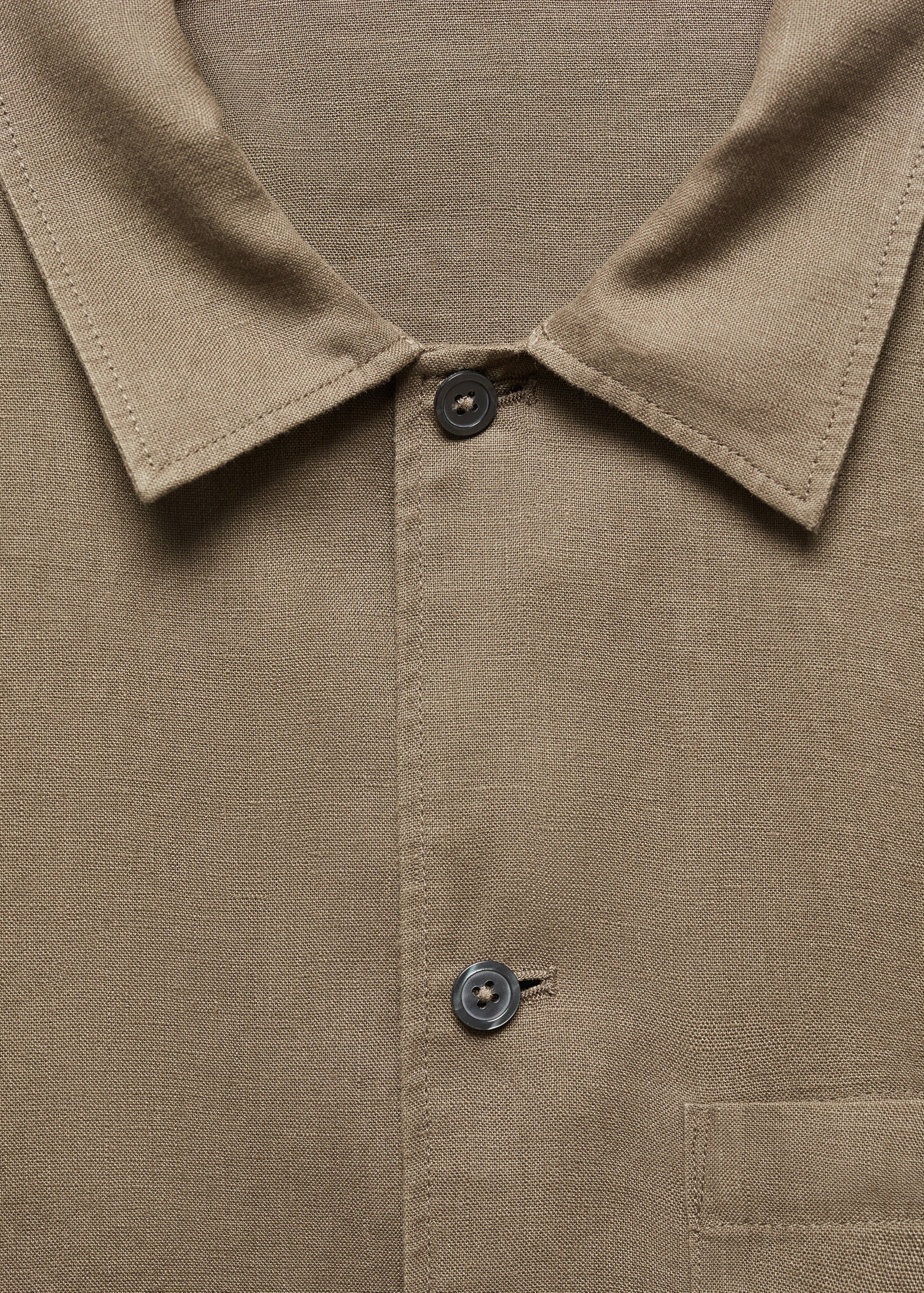 Regular-fit 100% linen overshirt - Details of the article 8