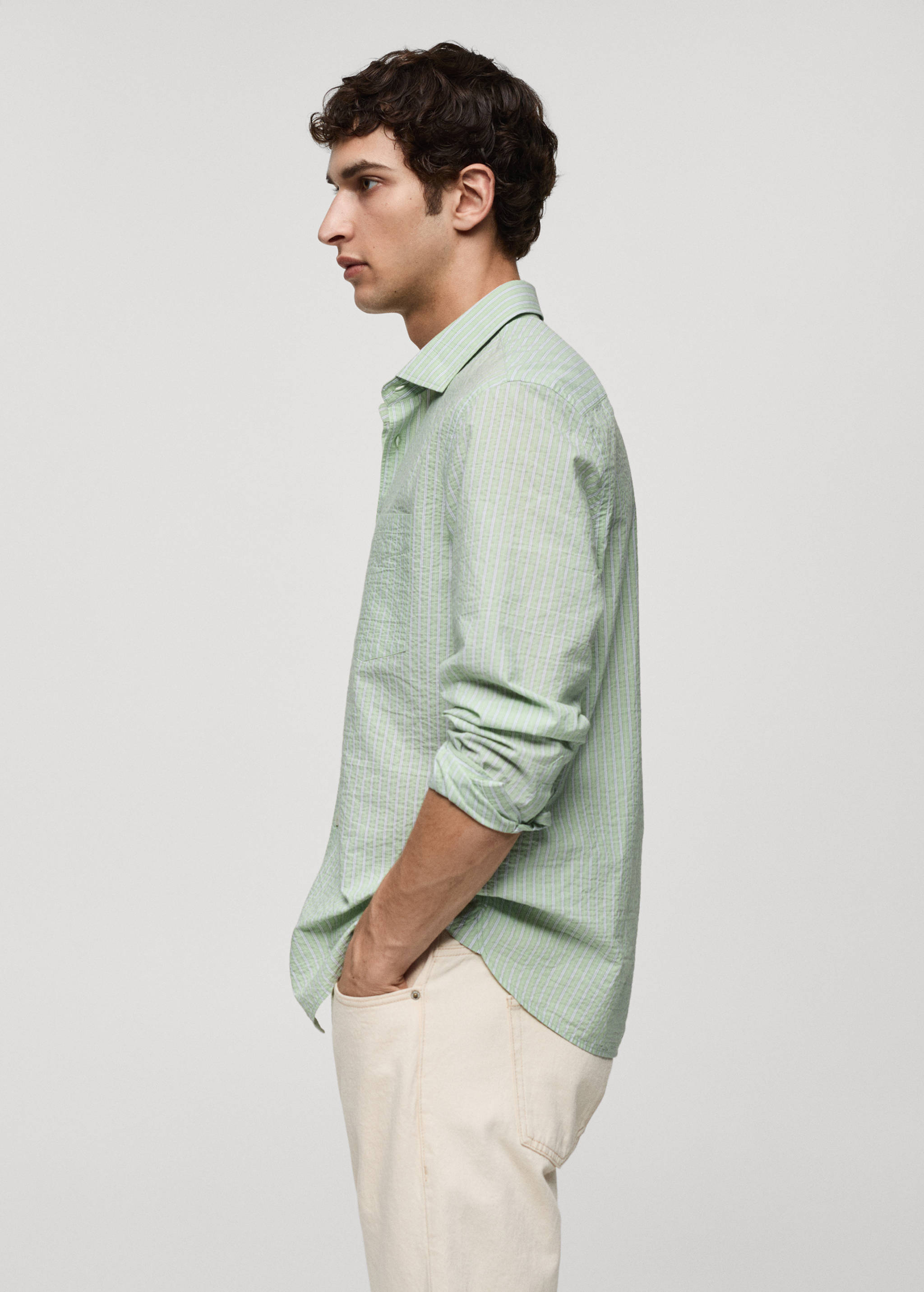 Chemise classic-fit coton seersucker rayures - Détail de l'article 2
