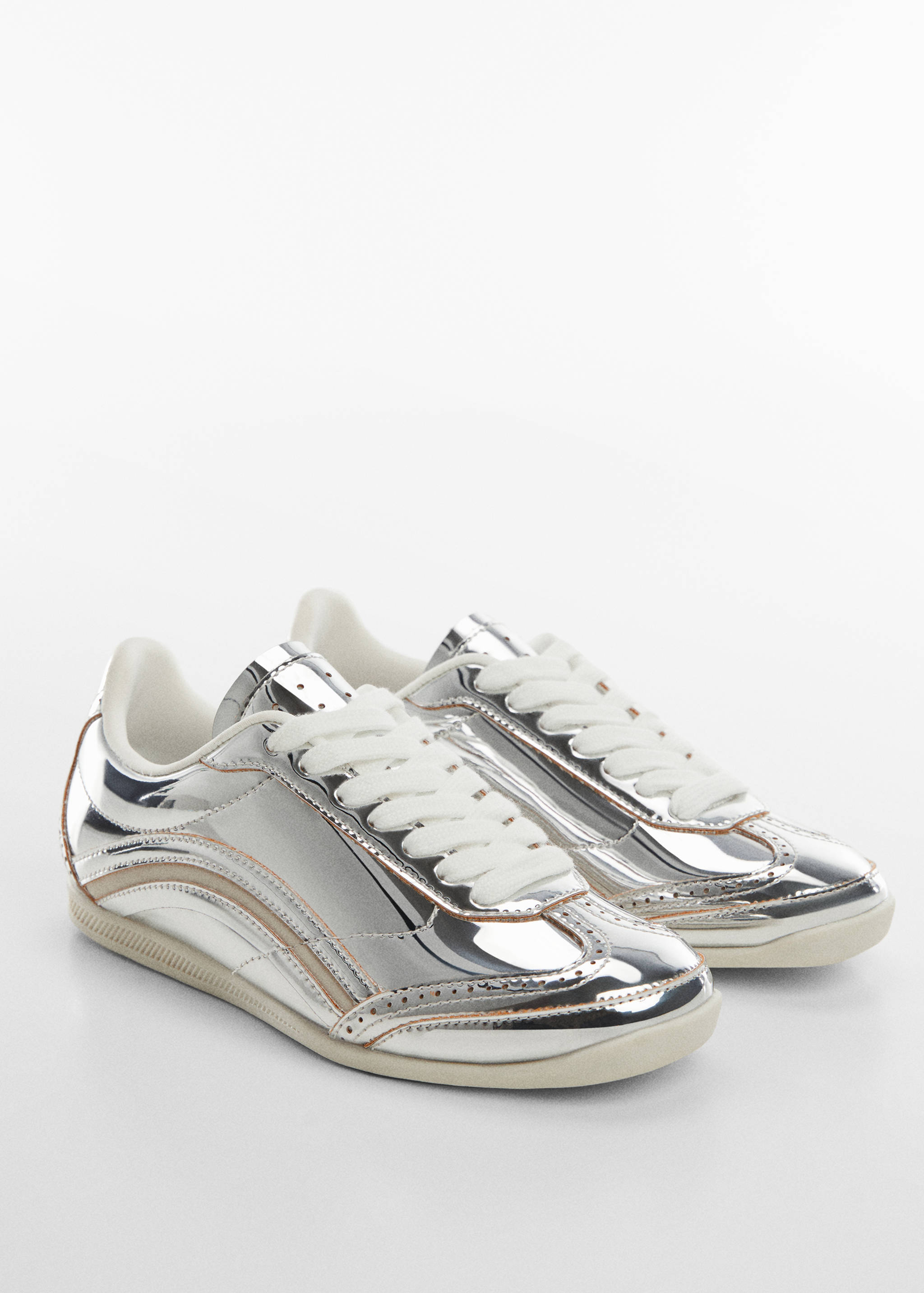 Metallic lace-up sneakers - Medium plane