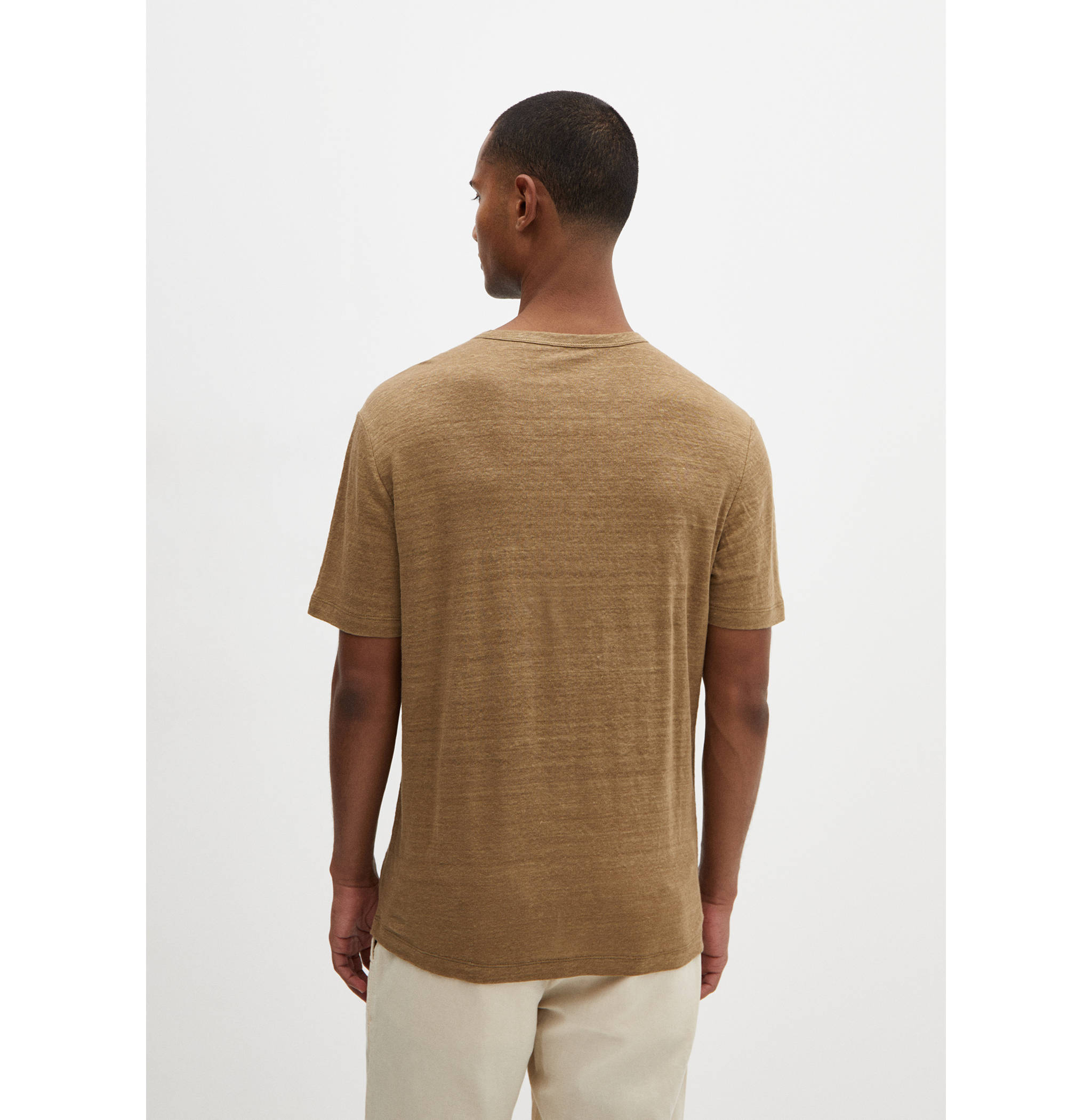 Camiseta slim fit 100% lino - Reverso del artículo