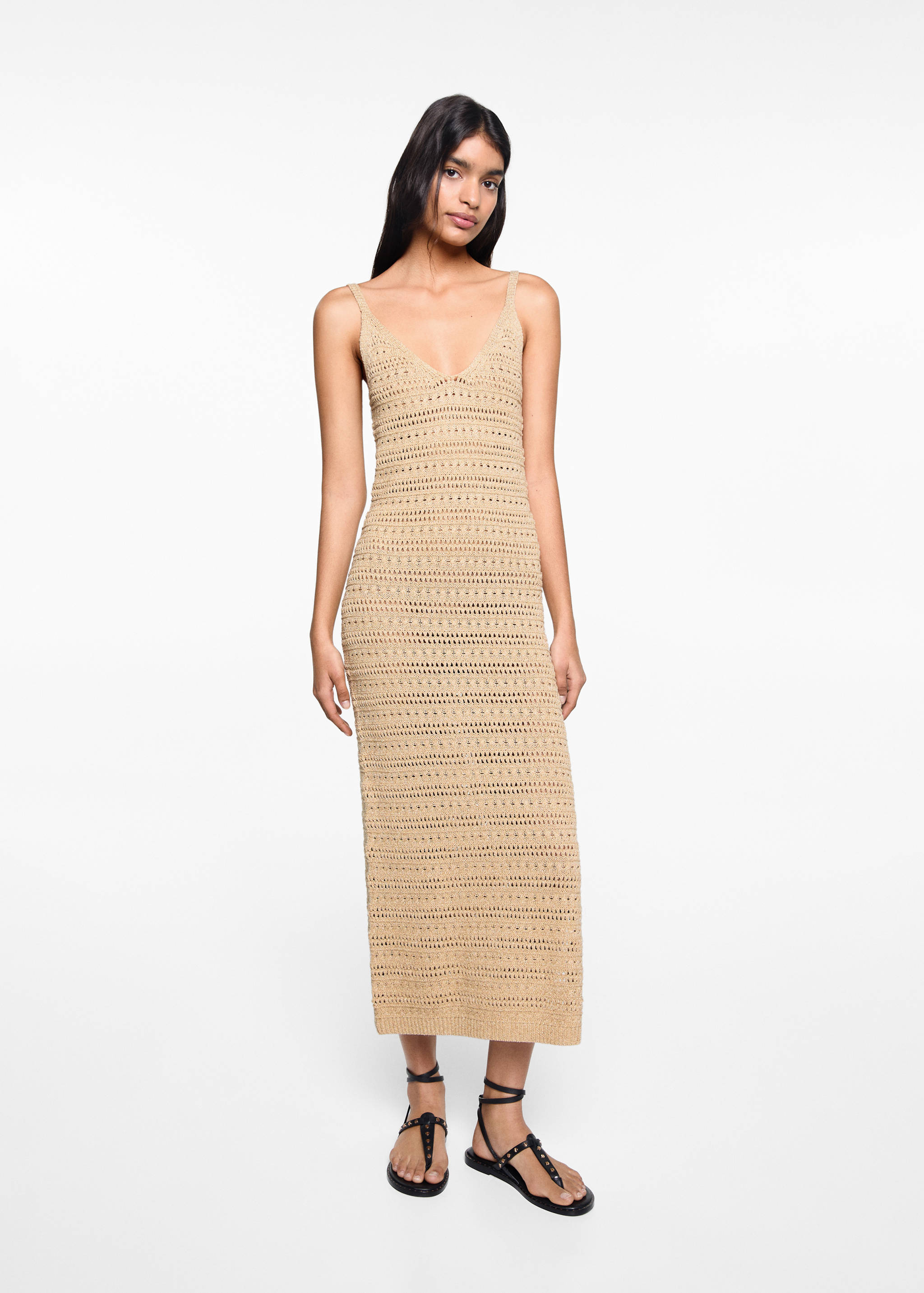 Knitted dress with lace pattern - General plane