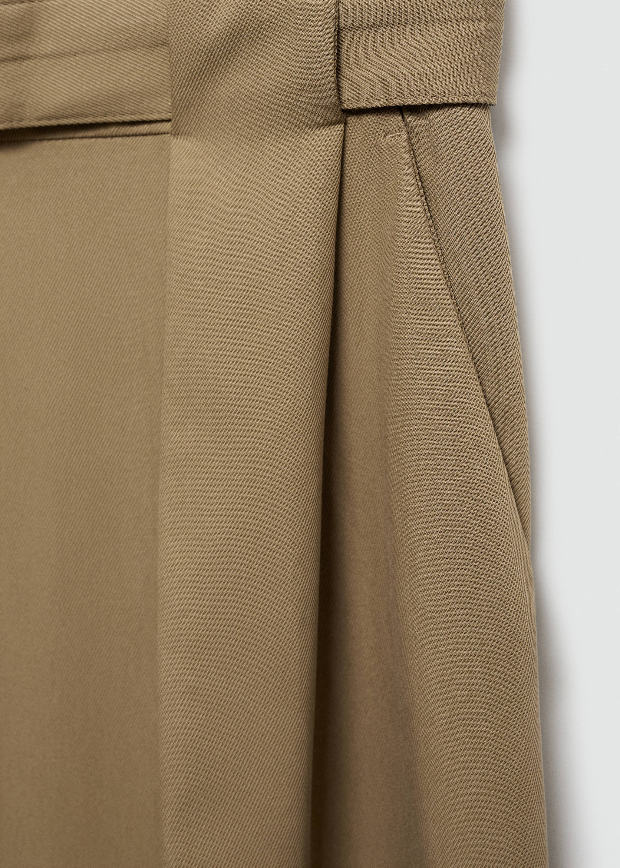 腰带直筒修身裤 - null