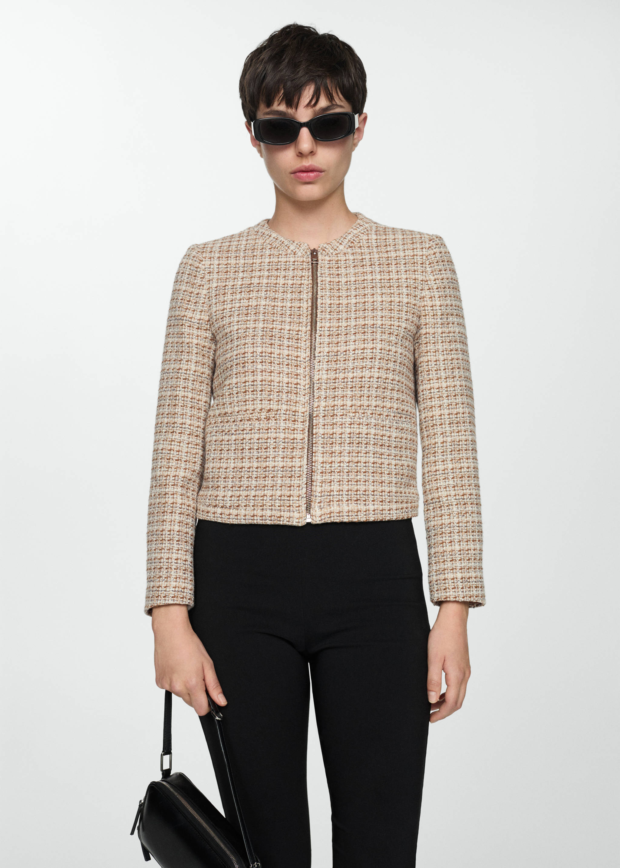 Tweed jacket with zip - Medium plane