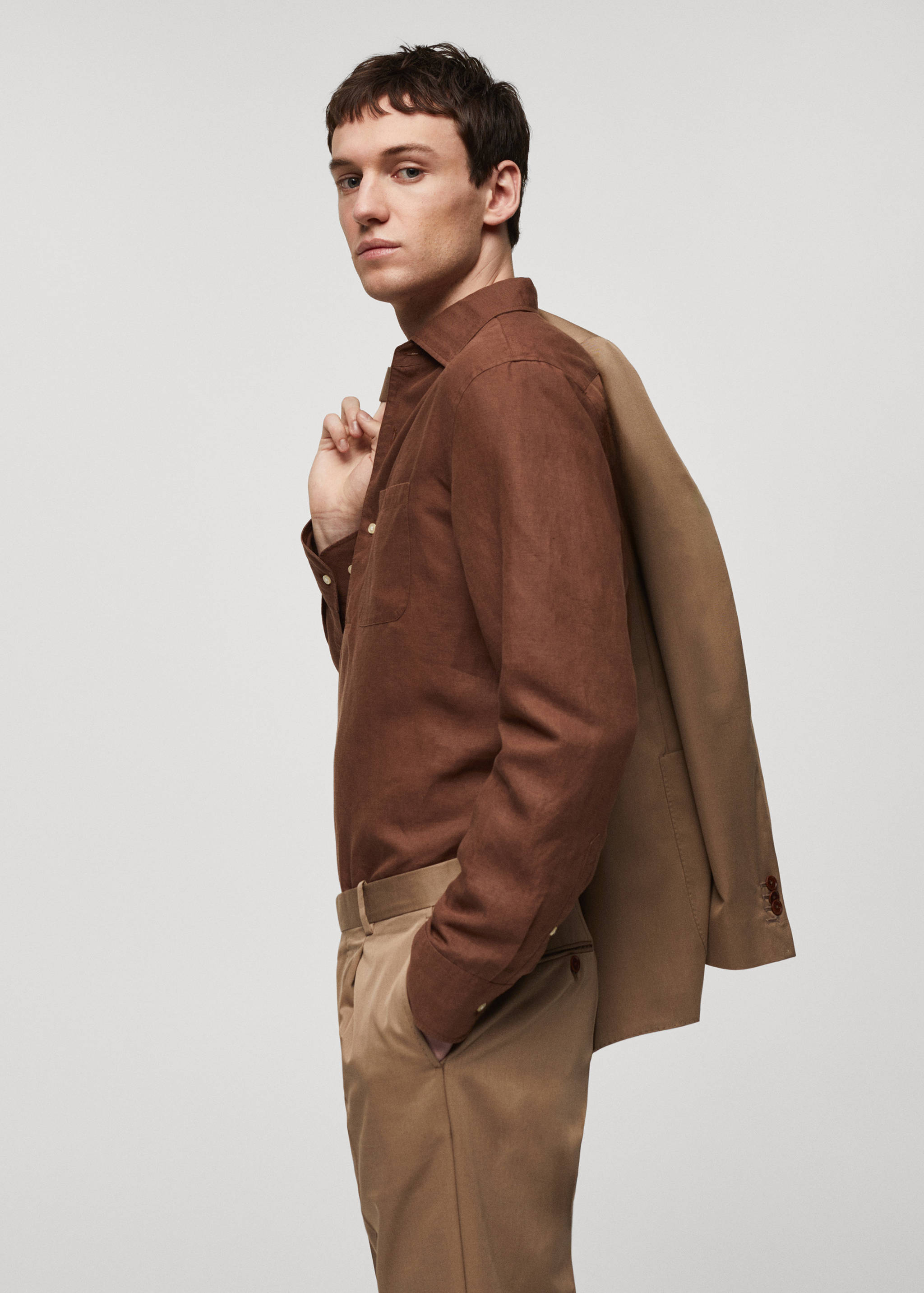 Slim-fit Tencel linen shirt - Details of the article 2