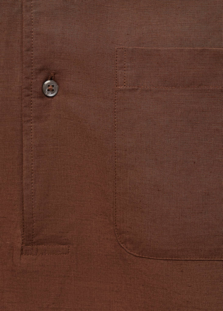 Slim-fit Tencel linen shirt — Brown