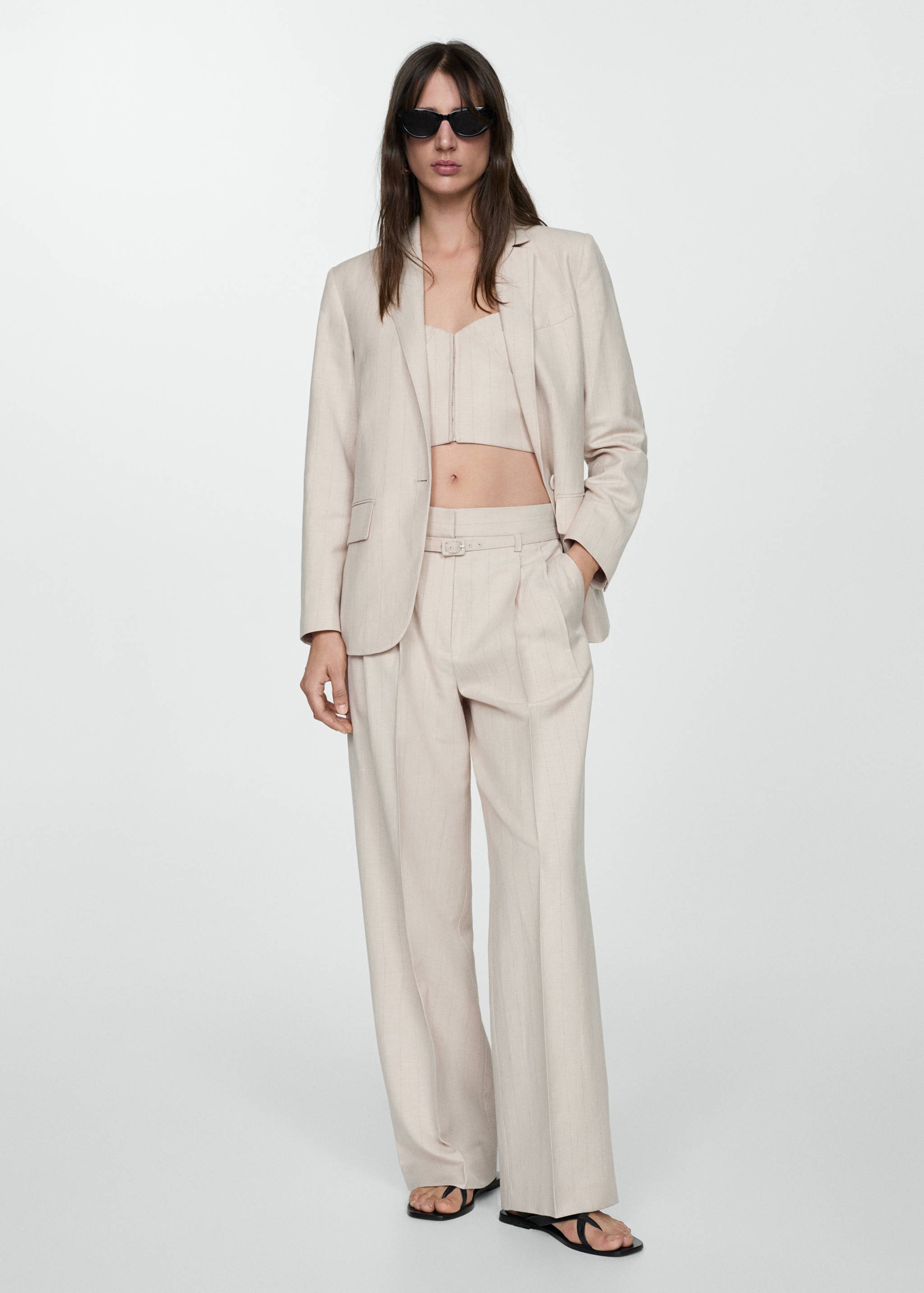 Pinstripe suit blazer - General plane
