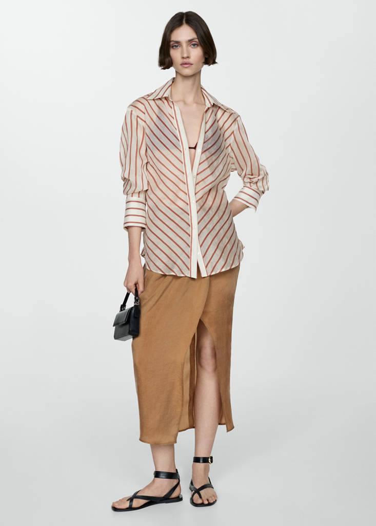 Semi-transparent striped shirt — Off White
