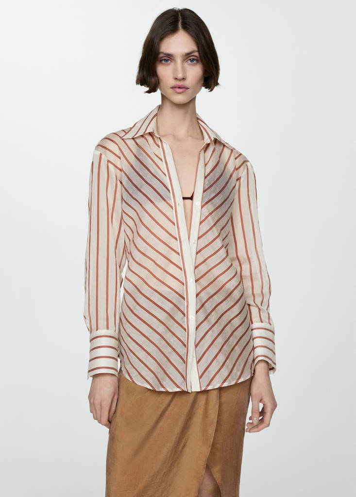 Semi-transparent striped shirt — Off White