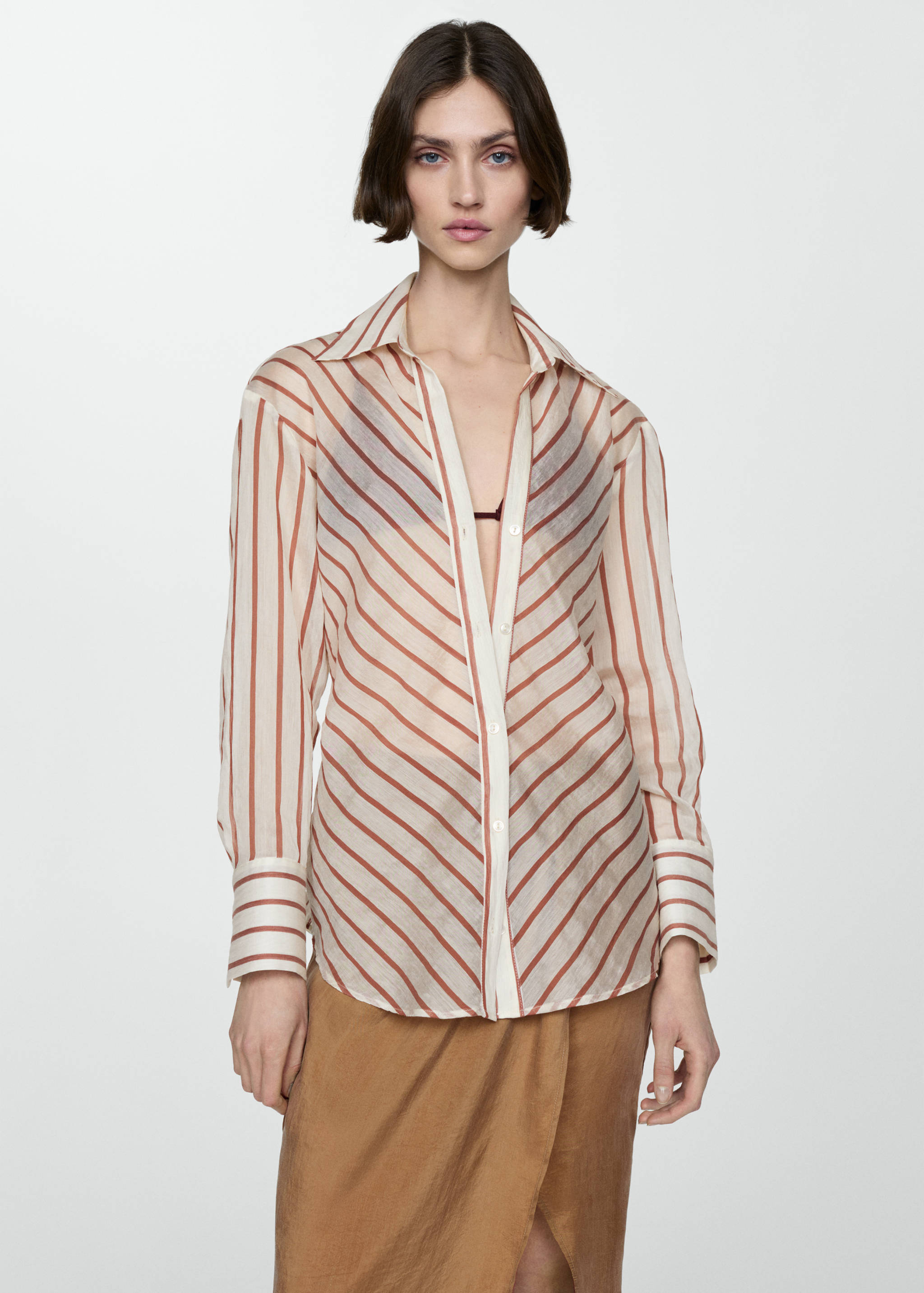Semi-transparent striped shirt - Medium plane