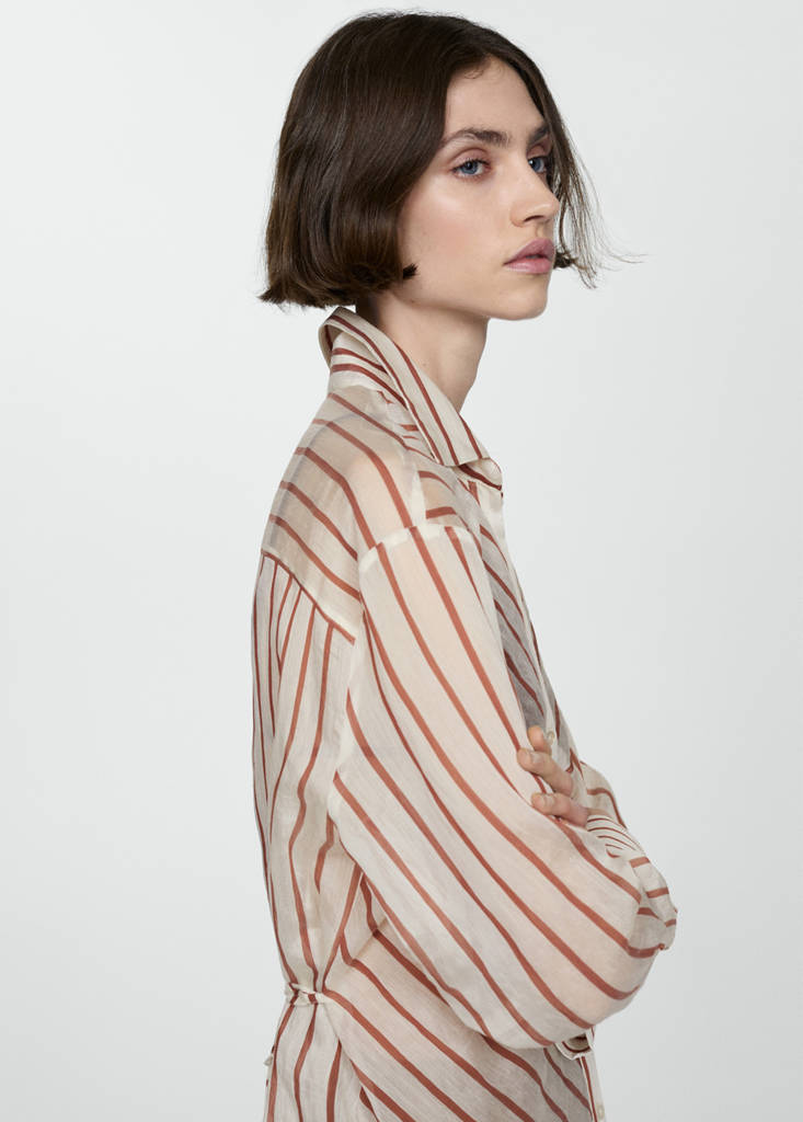 Semi-transparent striped shirt — Off White