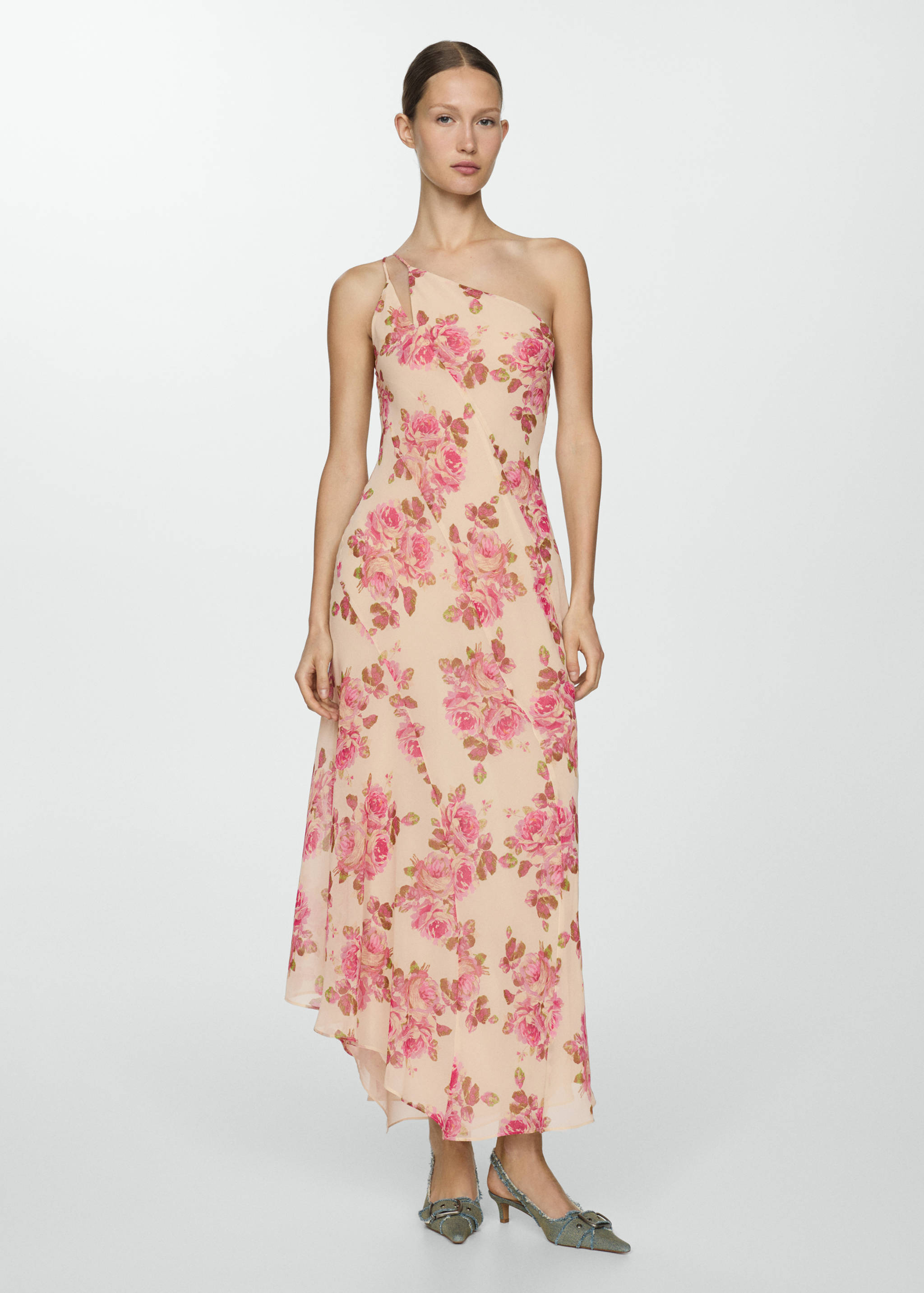 Asymmetrical floral dress - General plane