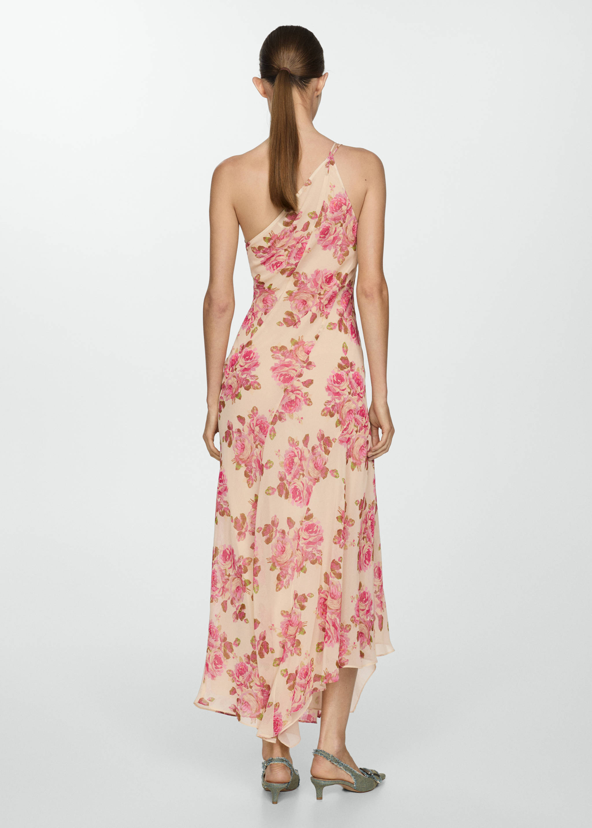 Asymmetrical floral dress - Reverse of the article
