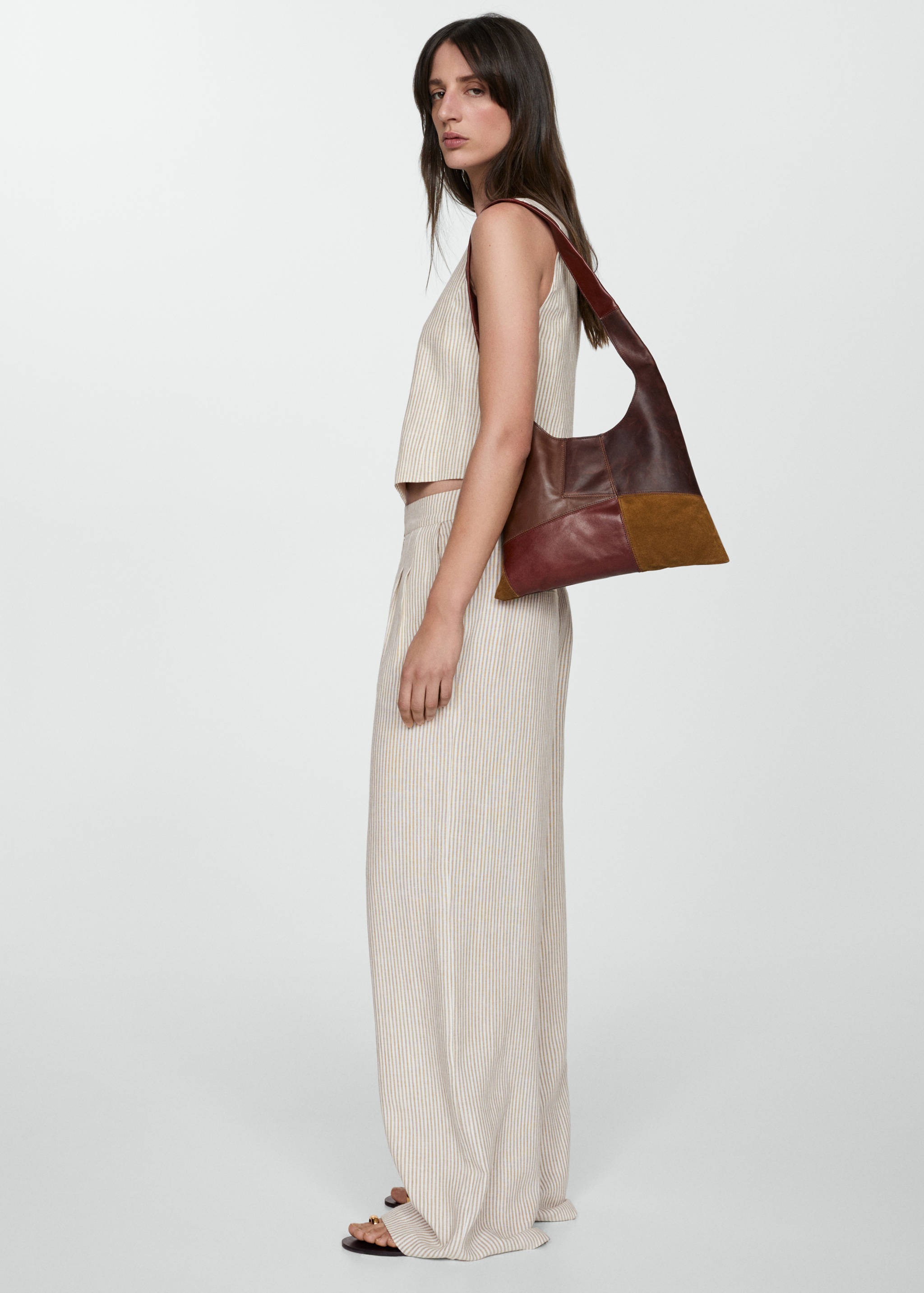 Παντελόνι κοστουμιού λινό ριγέ - Λεπτομέρεια του προϊόντος 2