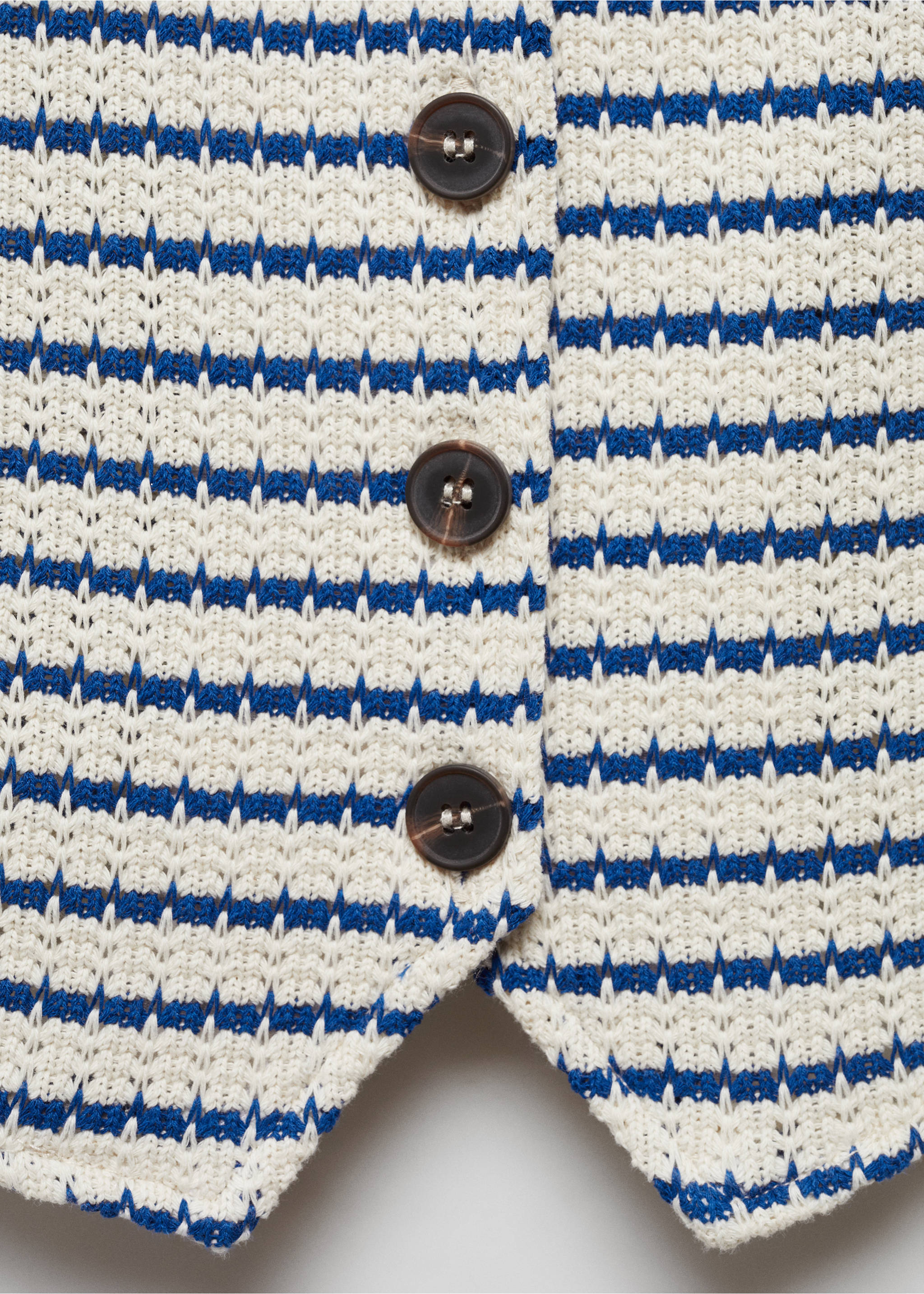 Striped crochet top - Details of the article 8, Blue. Ref: 67088641-00.