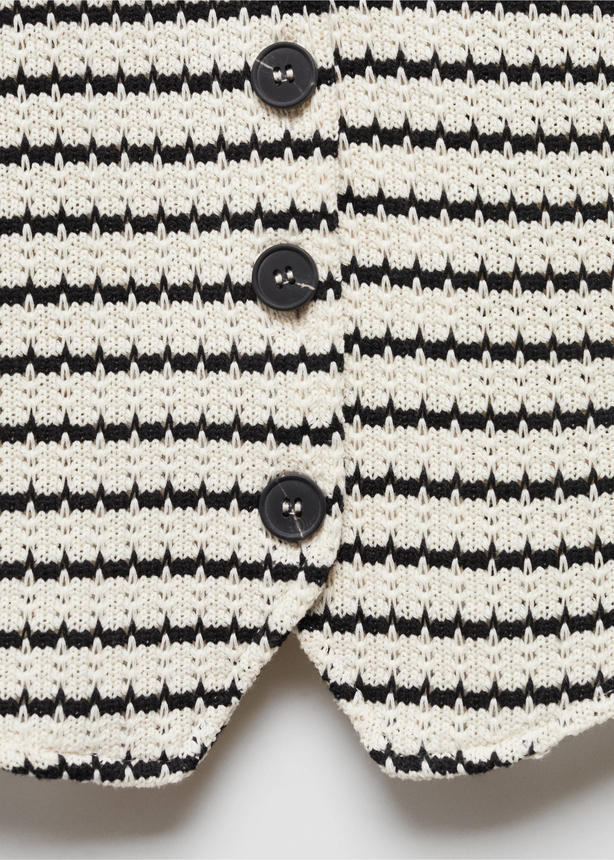Striped crochet top - Details of the article 8, Black. Ref: 67088641-00.