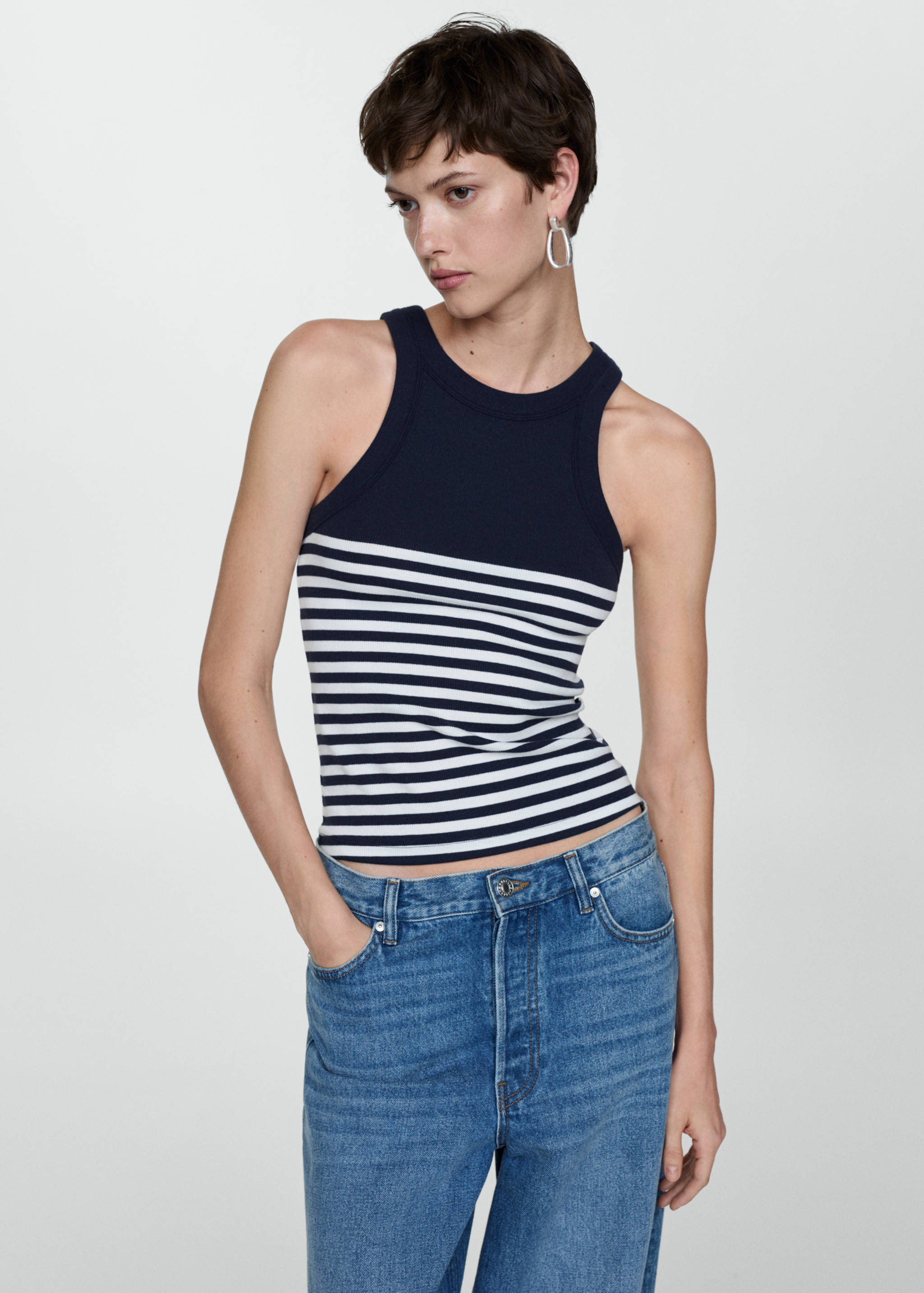 Stripe-print top - Medium plane