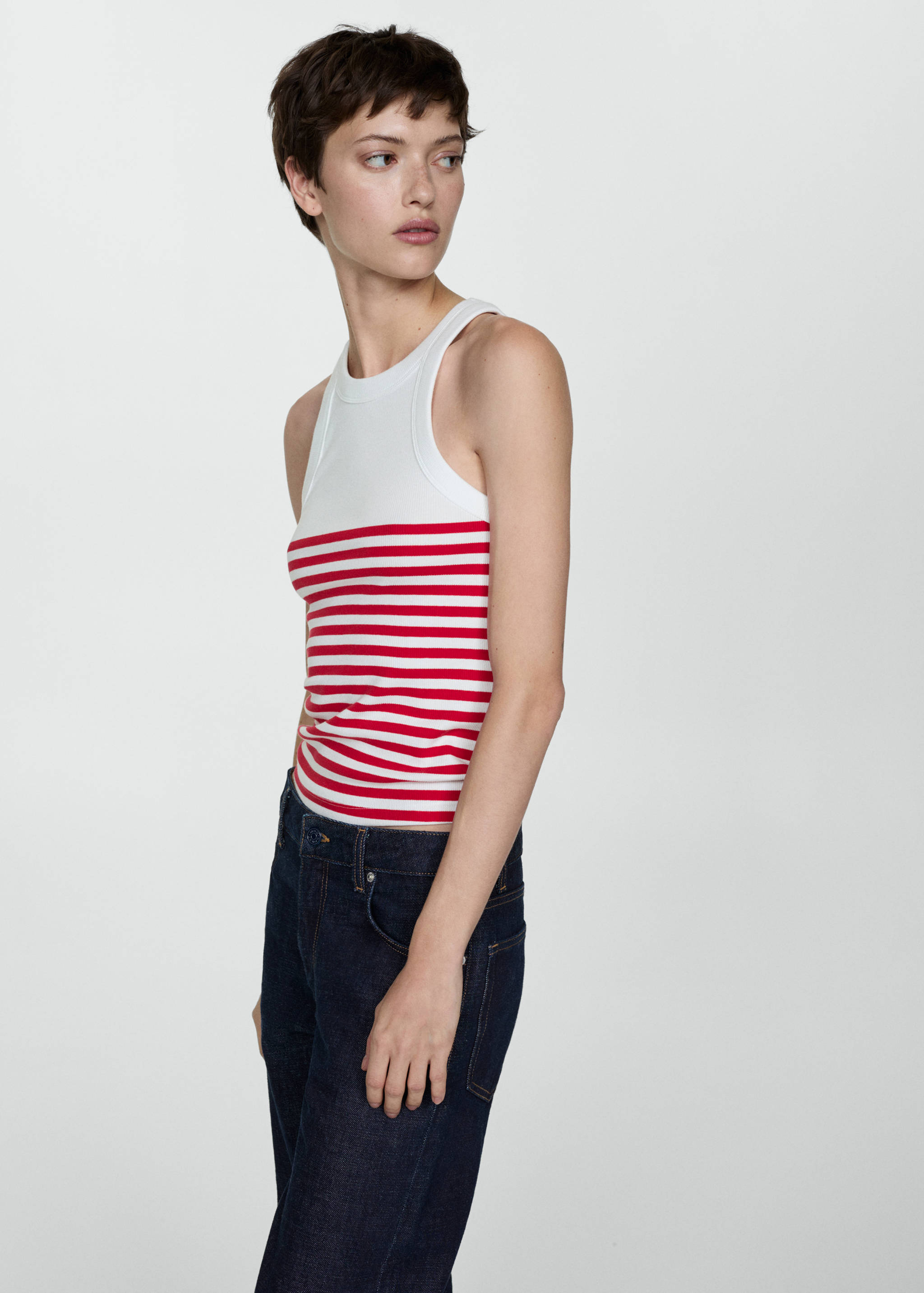 Stripe-print top - Medium plane