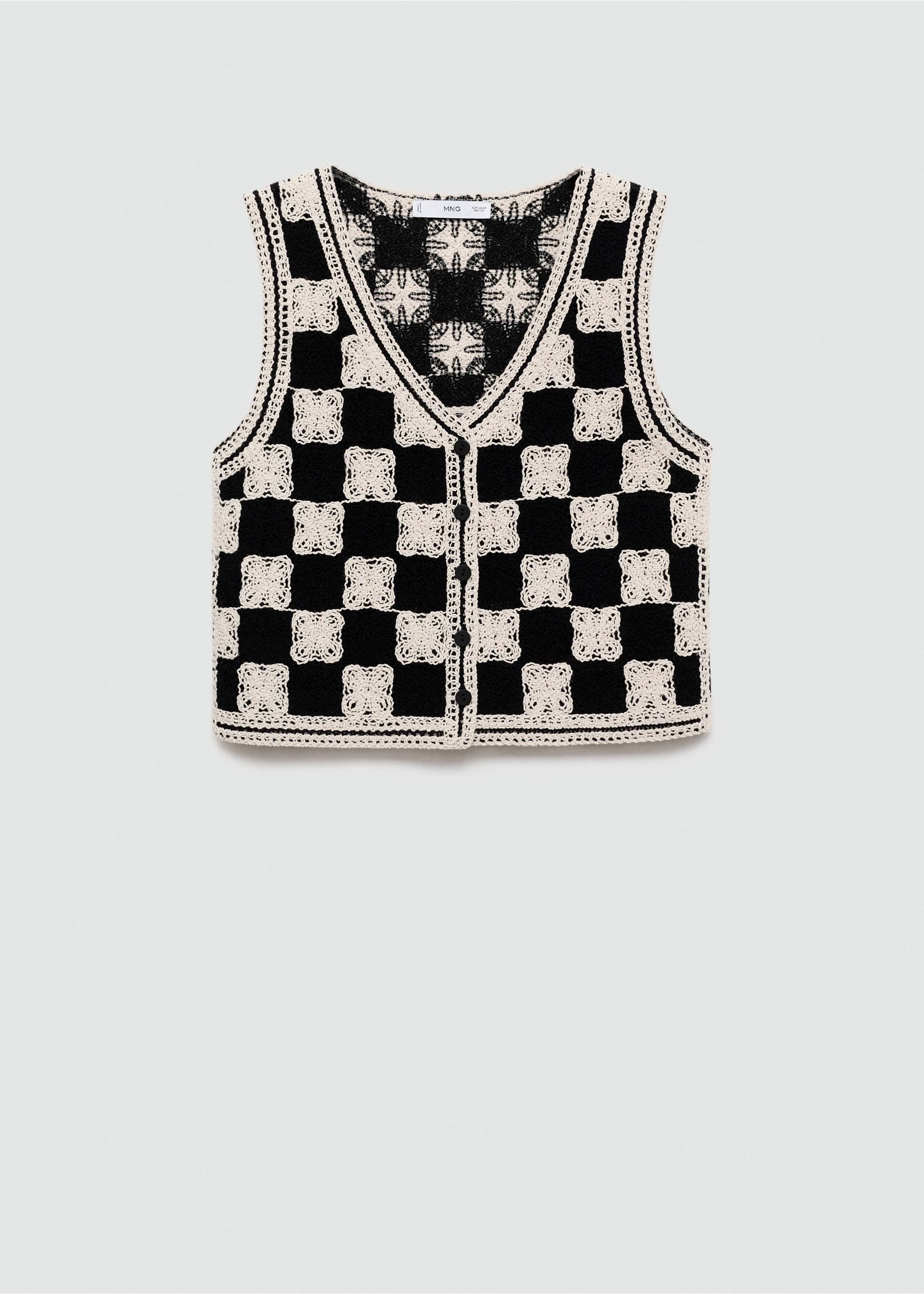Combined crochet gilet - Article without model, Black. Ref: 67088644-00.