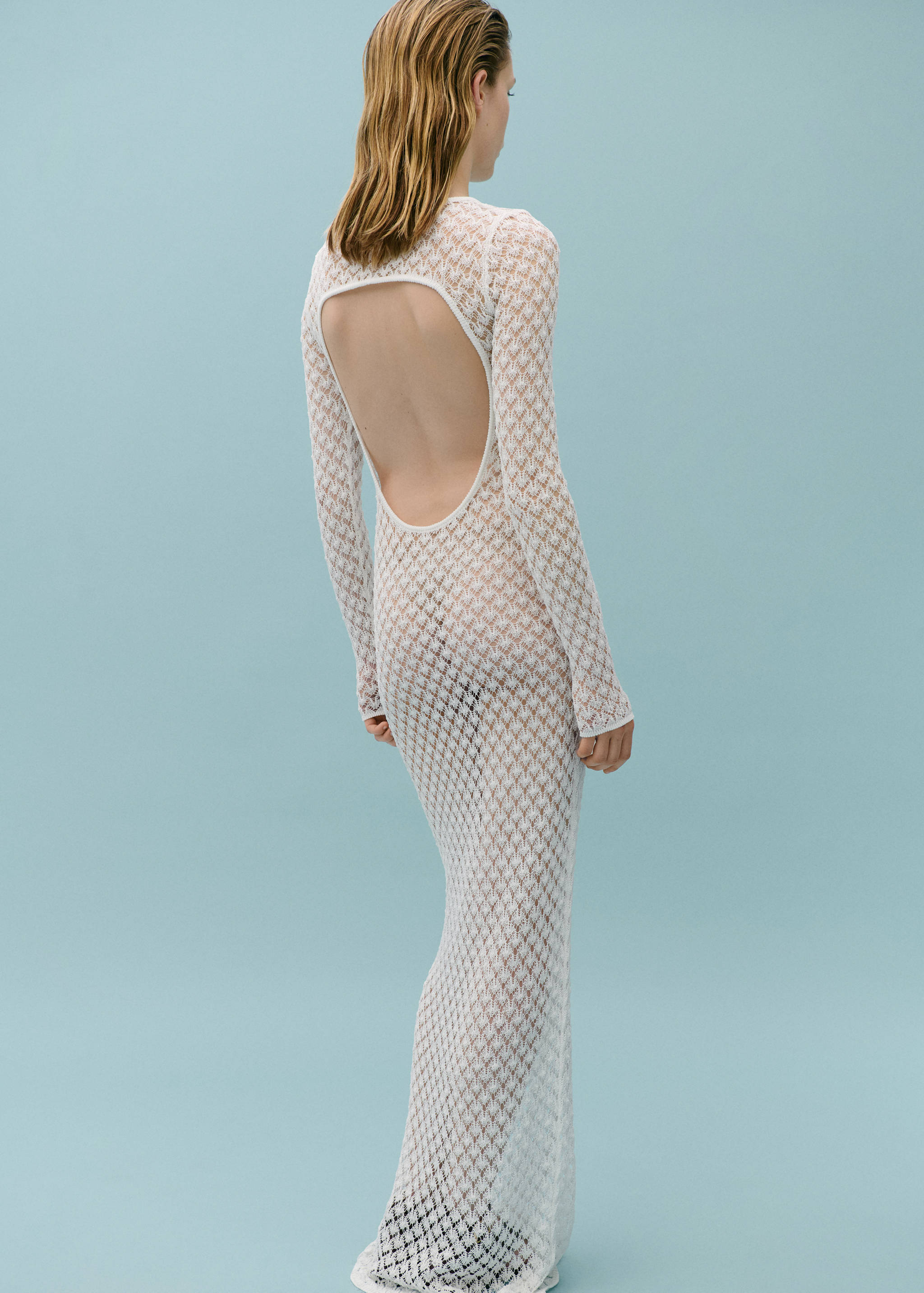 Open back crochet dress - Reverse of the article